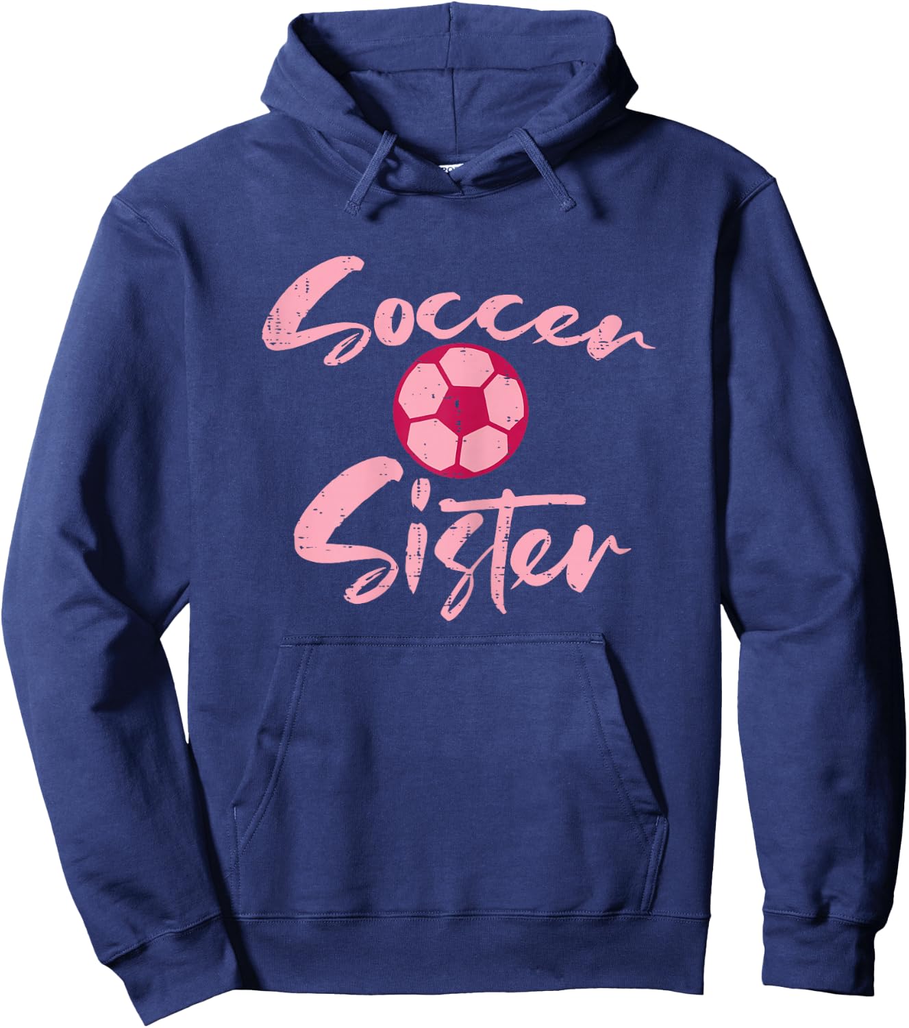 Pink Soccer Sister Football Family Matching Sis Girls Women Hoodie - Hoodie | Navy