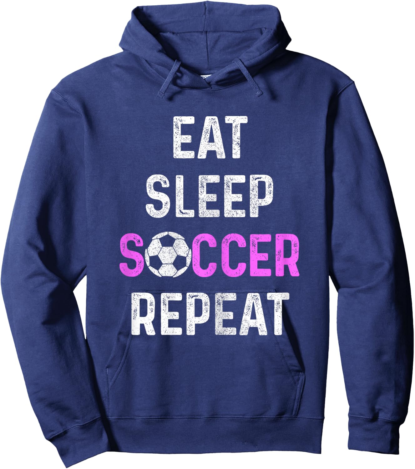 Eat Sleep Soccer Repeat Soccer Player Women Girls Hoodie - Hoodie | Navy