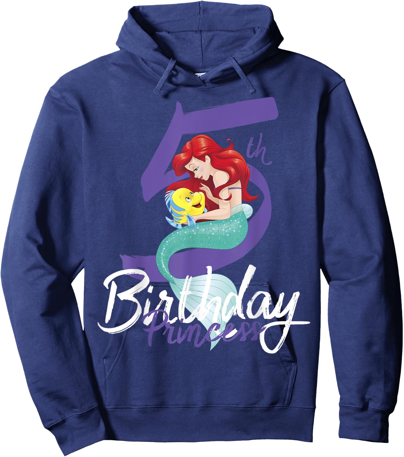 Disney Little Mermaid Ariel 5th Birthday Princess Hoodie - Hoodie | Navy