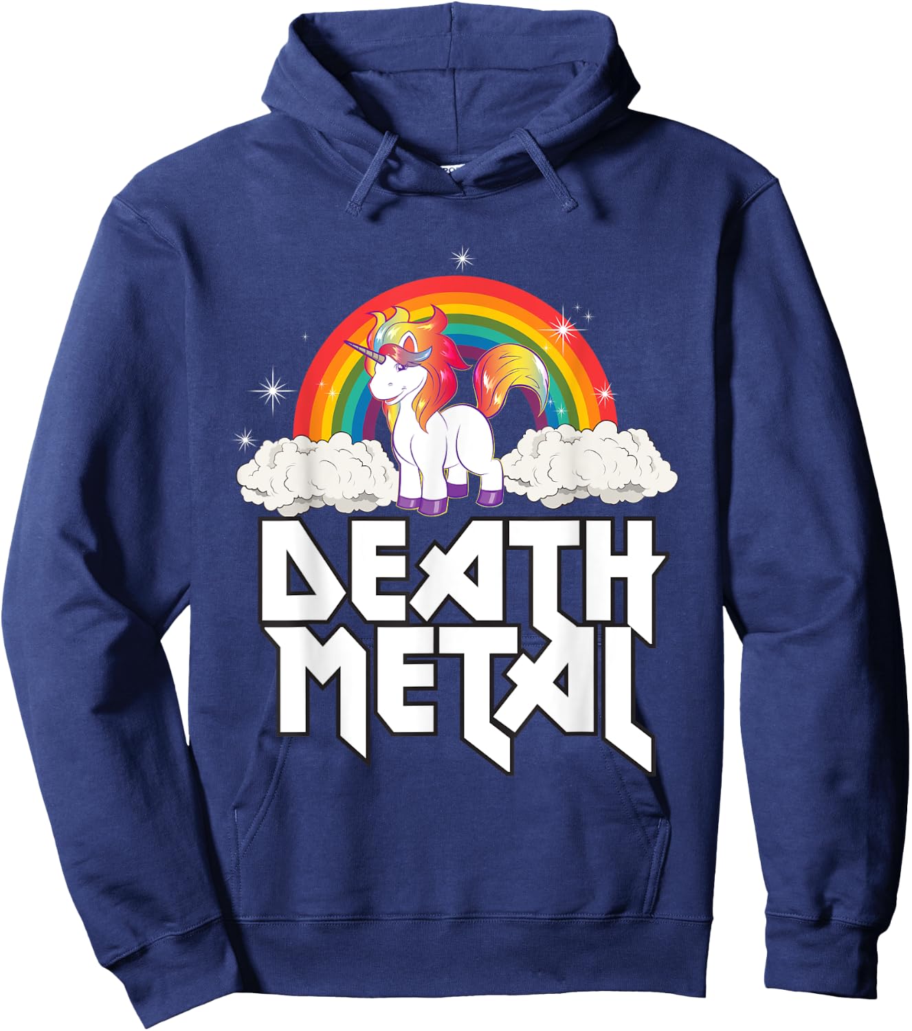 Heavy Metal Unicorn Death Metal Unicorn Hoodie - Hoodie | Navy