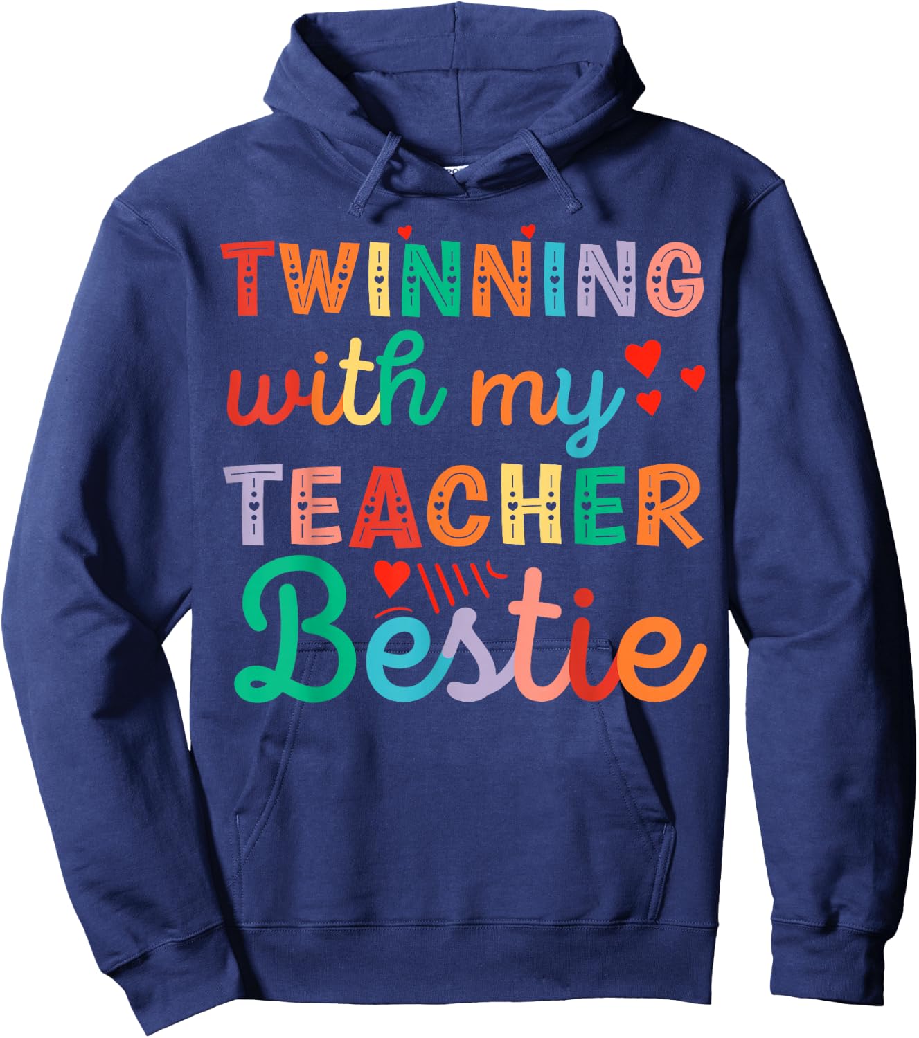 Twin Day Matching Twinning with my teacher Bestie Hoodie - Hoodie | Navy