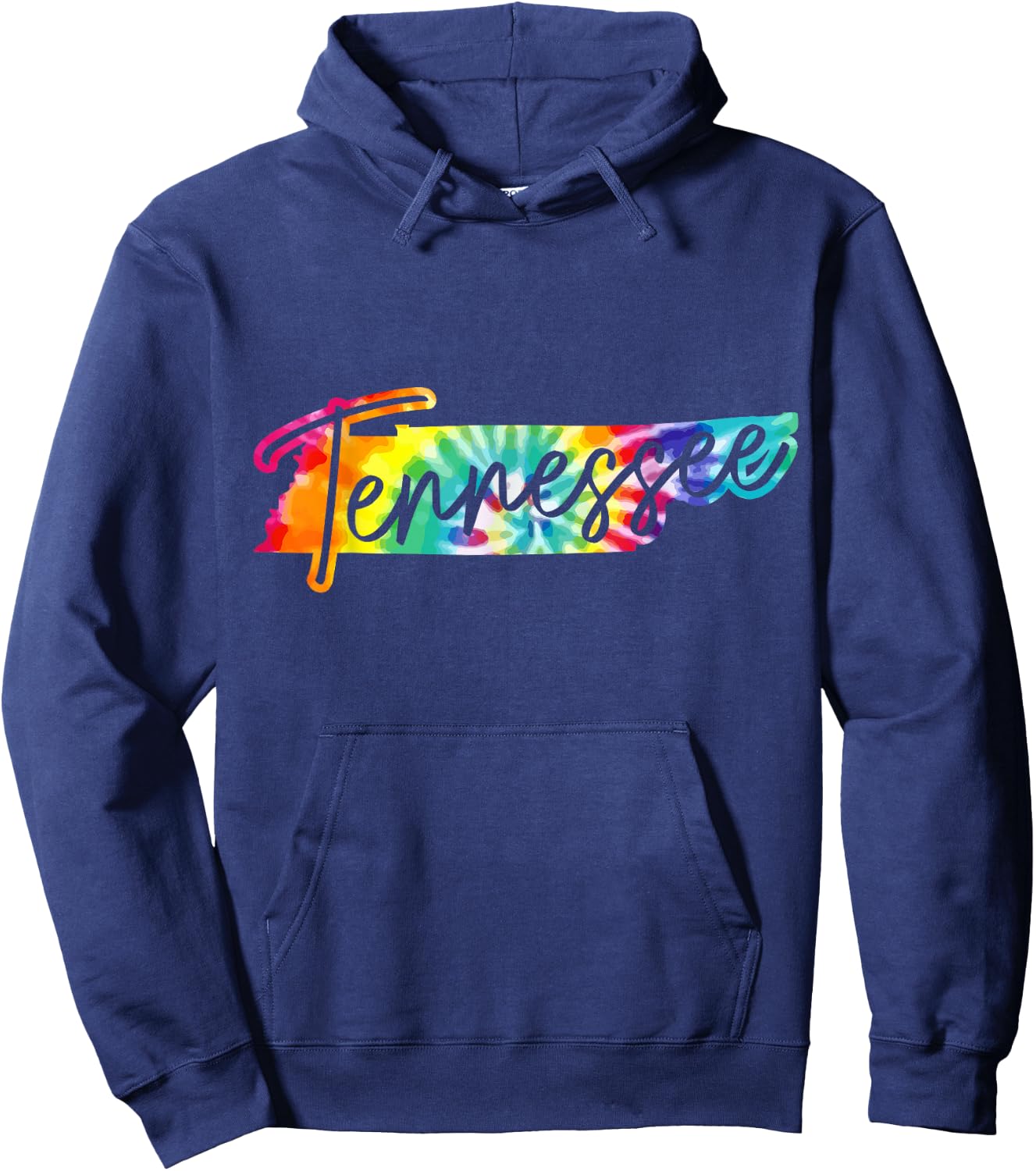 Tennessee Tie Dye State Map Pride Nashville Vintage Retro Hoodie - Hoodie | Navy