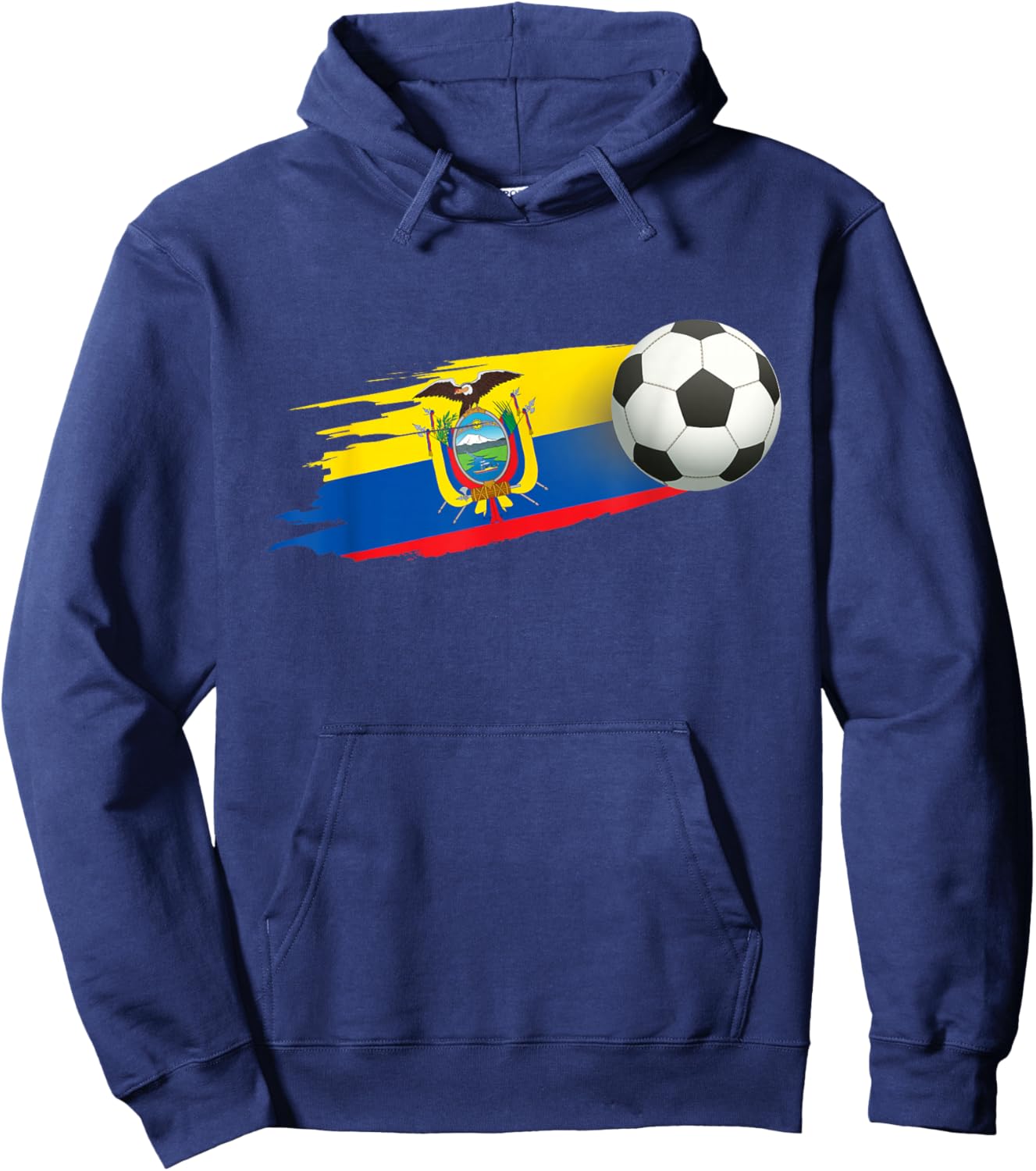 Ecuador Flag Jersey - Soccer Ball Football Hoodie - Hoodie | Navy