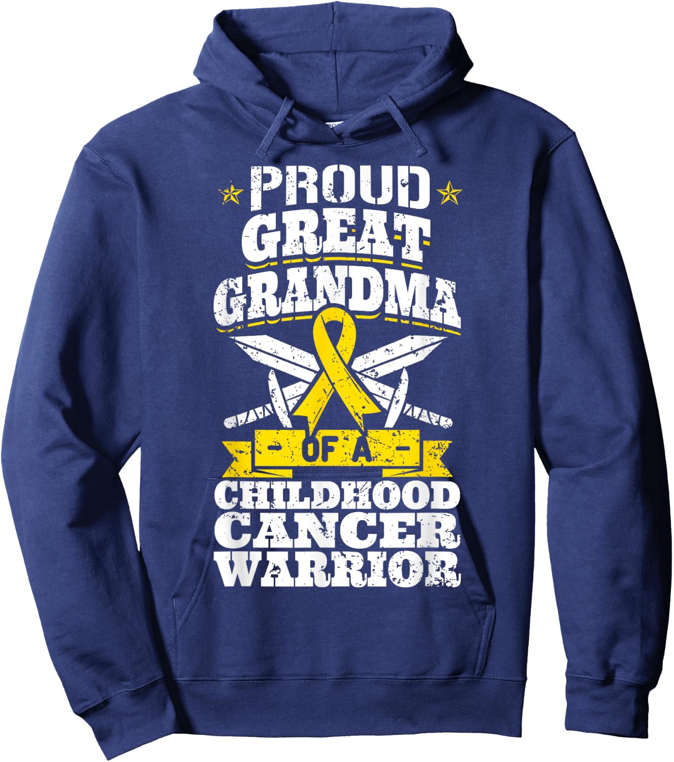 Proud Great Grandma Of A Childhood Cancer Warrior Awareness Hoodie - Hoodie | Navy