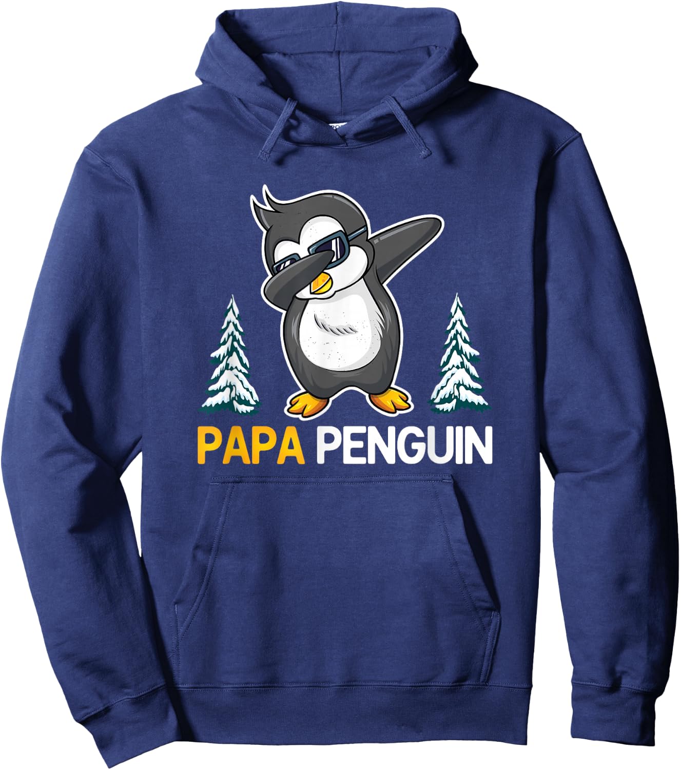 Funny Dabbing Penguin Papa Rockhopper Penguin Lovers Dad Hoodie - Hoodie | Navy