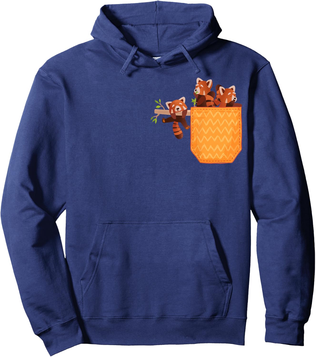 Red Panda In Pocket Funny Red Pandas Animal Lover Graphic Hoodie - Hoodie | Navy