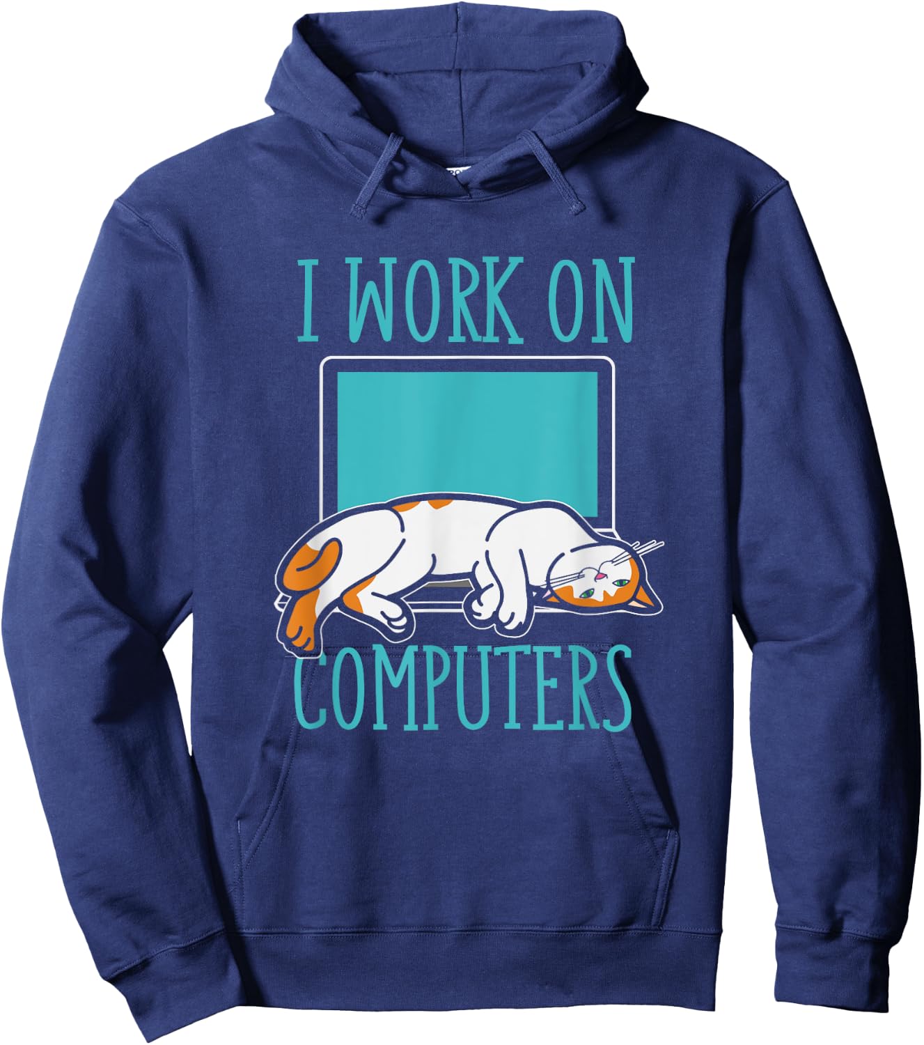Funny Cats and Computers Laptop for pet lovers Hoodie - Hoodie | Navy