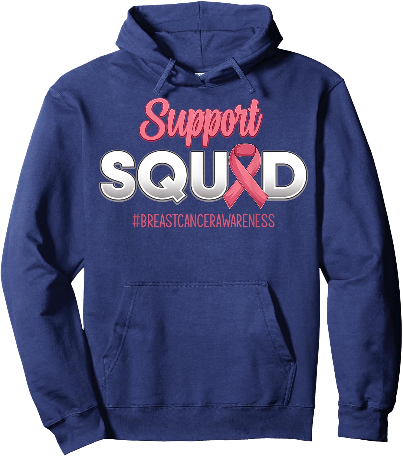 Support Squad Breast Cancer Awareness Fighting Women Hoodie - Hoodie | Navy
