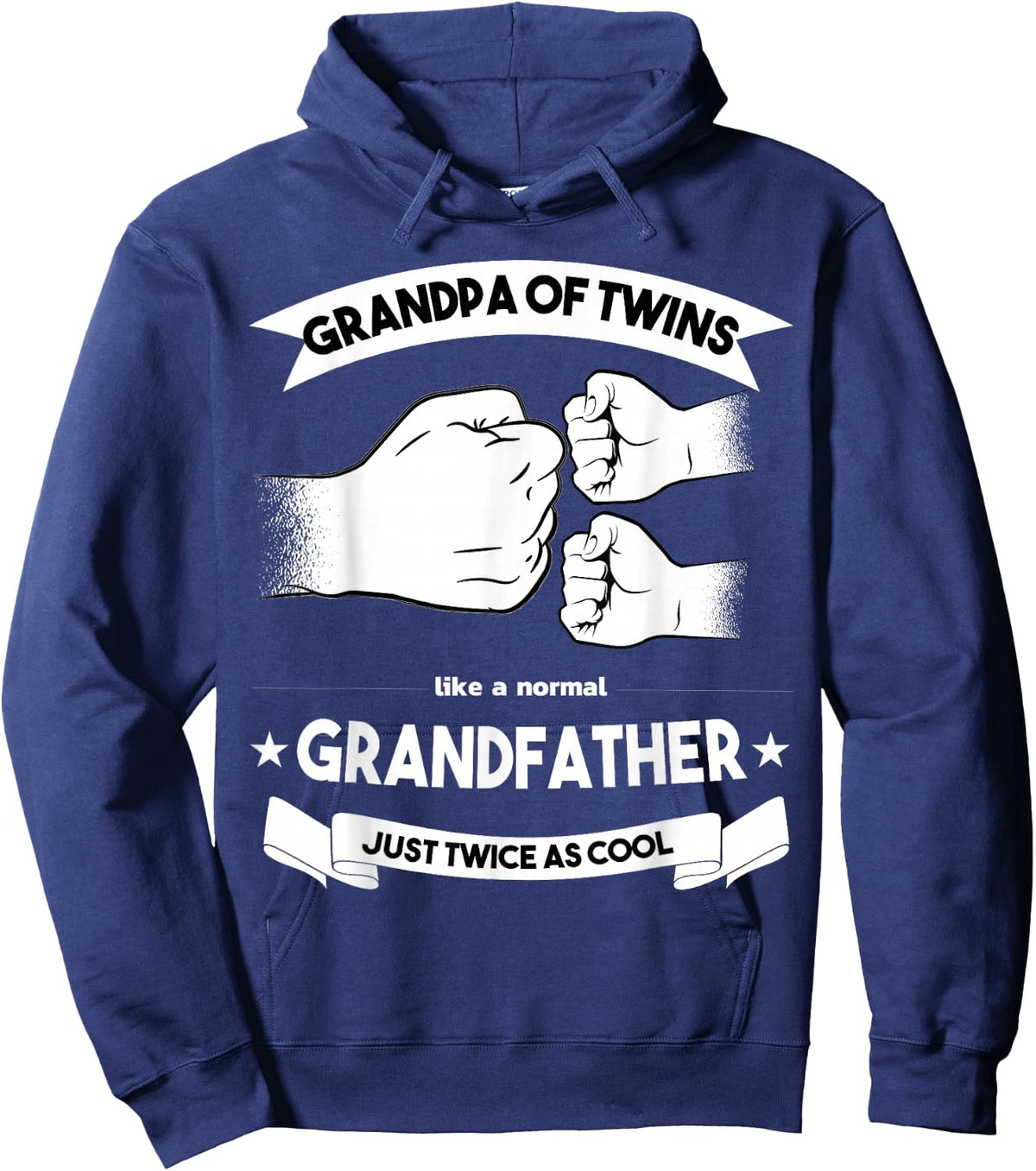 Grandpa of Twins Baby Announcement Party Twin Grandfather Hoodie - Hoodie | Navy