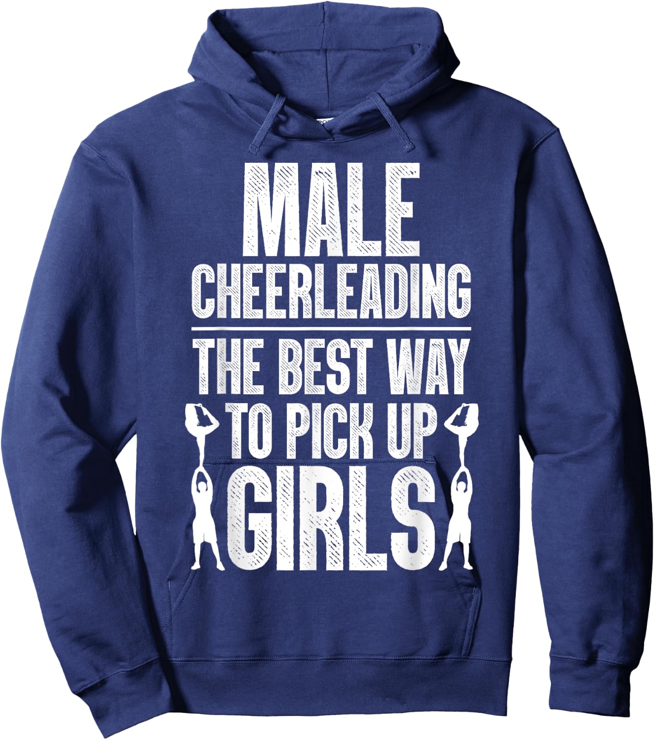 Funny Cheerleading Cheer Art For Boys Teens Kids Cheerleader Hoodie - Hoodie | Navy