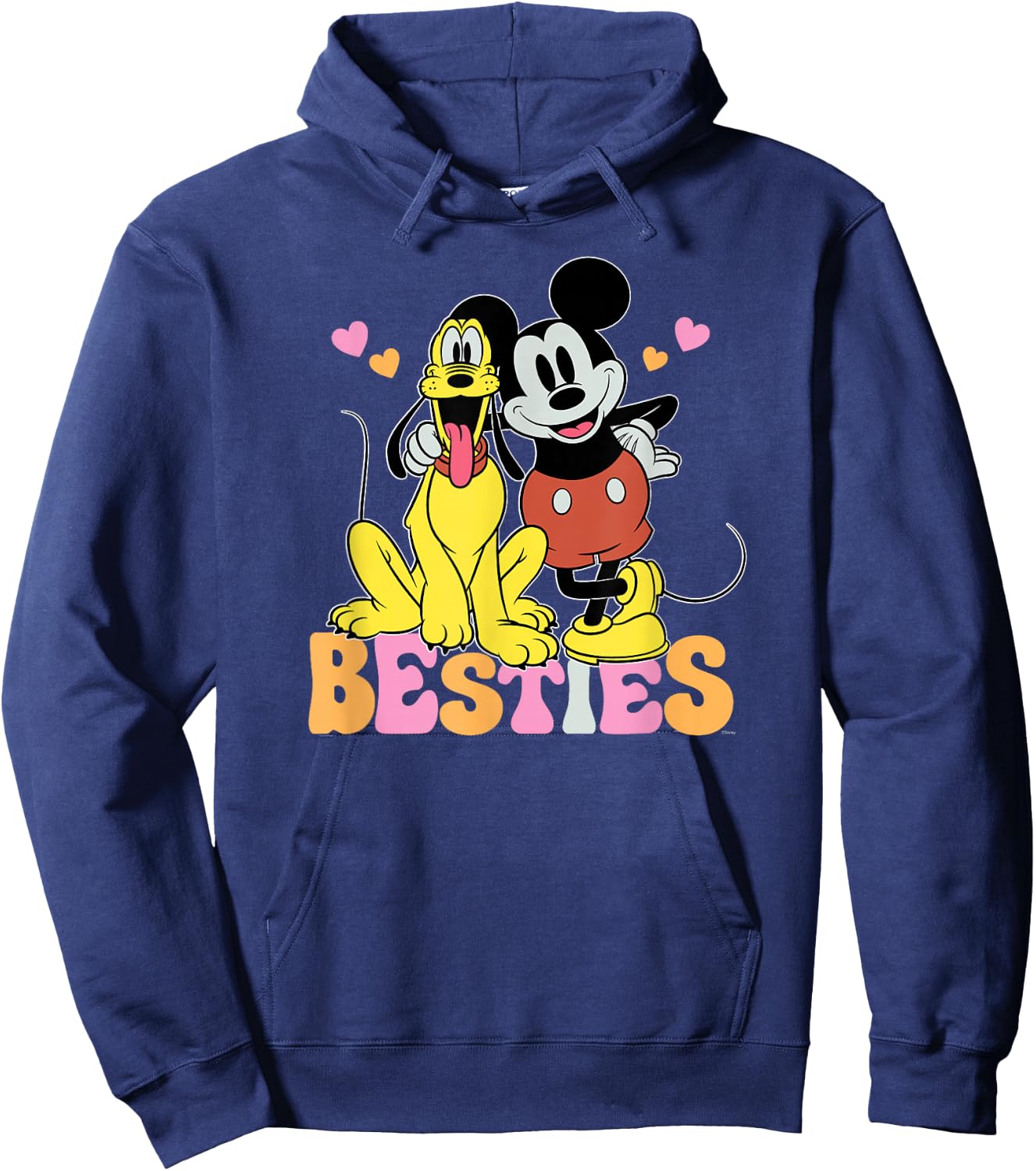 Disney Mickey Mouse Pluto Besties BFF Best Friends Valentine Hoodie - Hoodie | Navy