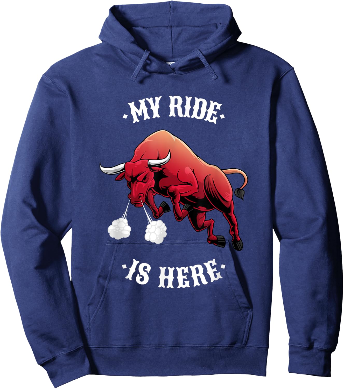 Funny Rodeo Bull Riding Cowboy Men Women Boys Girls Kids Hoodie - Hoodie | Navy
