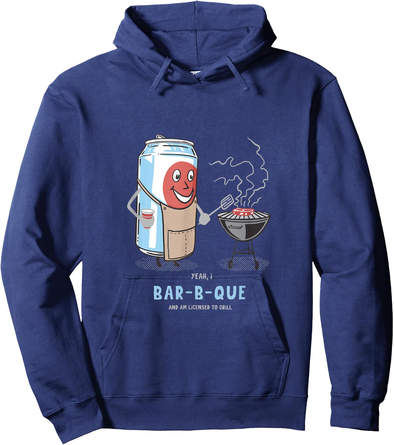 Yeah, I Bar-B-Que And Am Licensed To Grill Cute Novelty Humo Hoodie - Hoodie | Navy