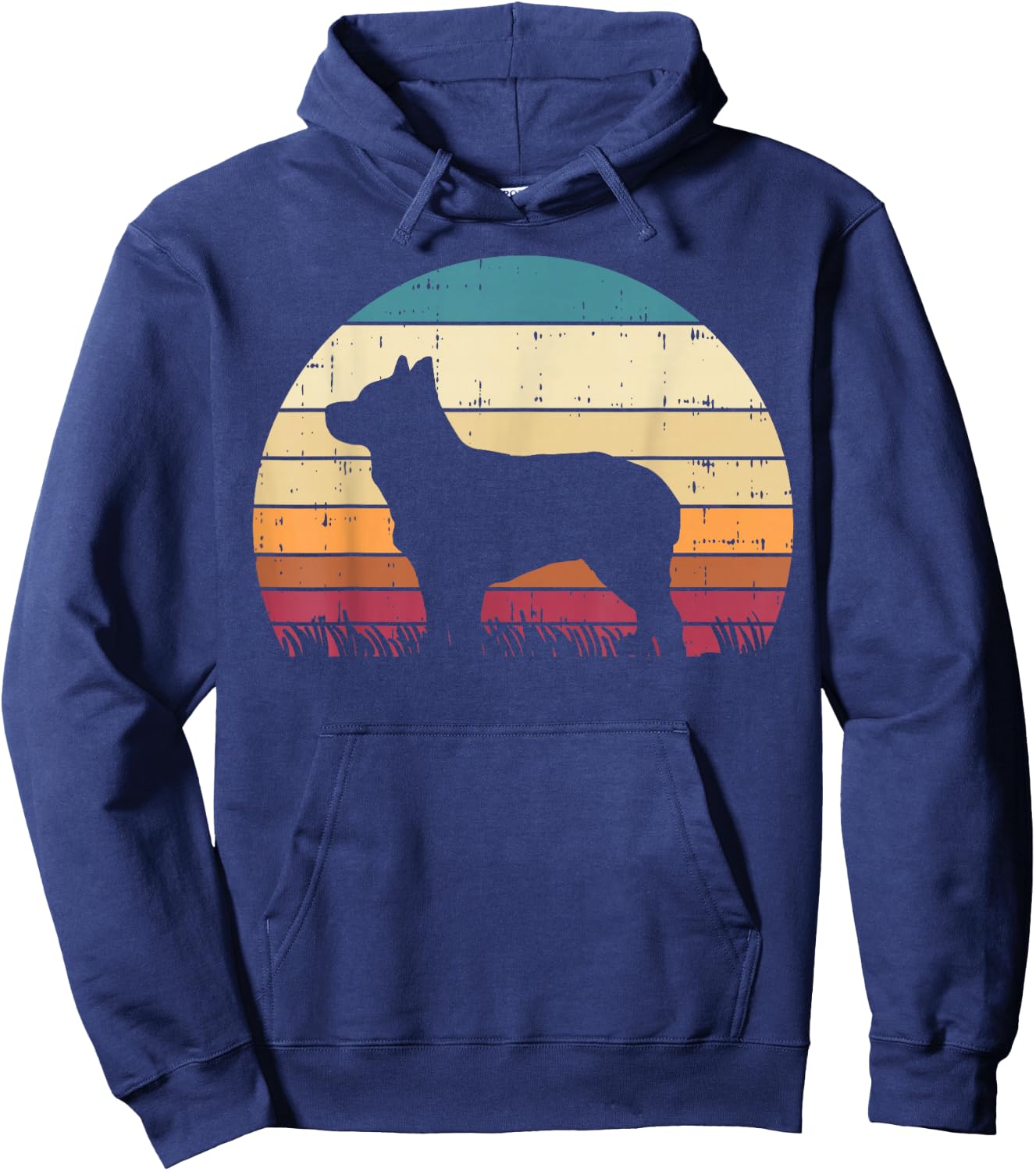 Heeler Sunset Retro Animal Pet Australian Cattle Dog Gift Hoodie - Hoodie | Navy