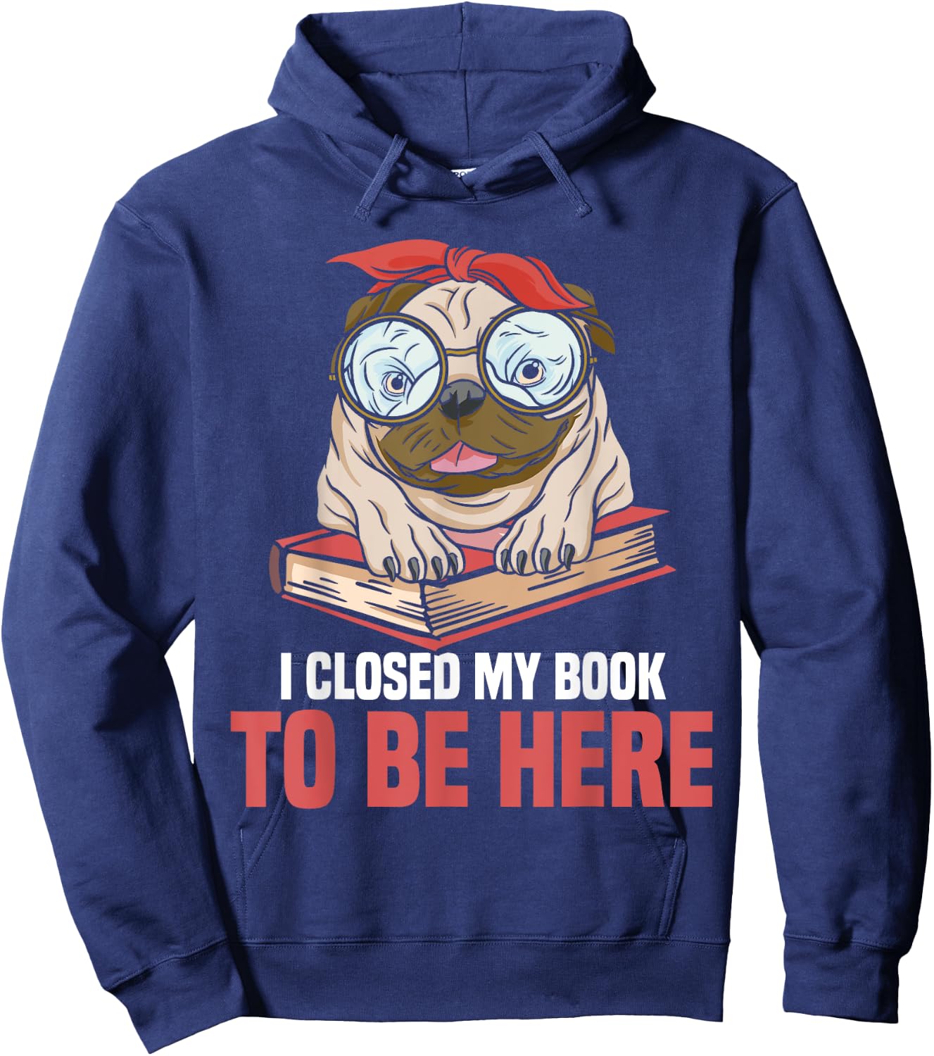 Bookworm Reading Reader I Closed My Book To Be Here Book Dog Women Kids Hoodie - Hoodie | Navy