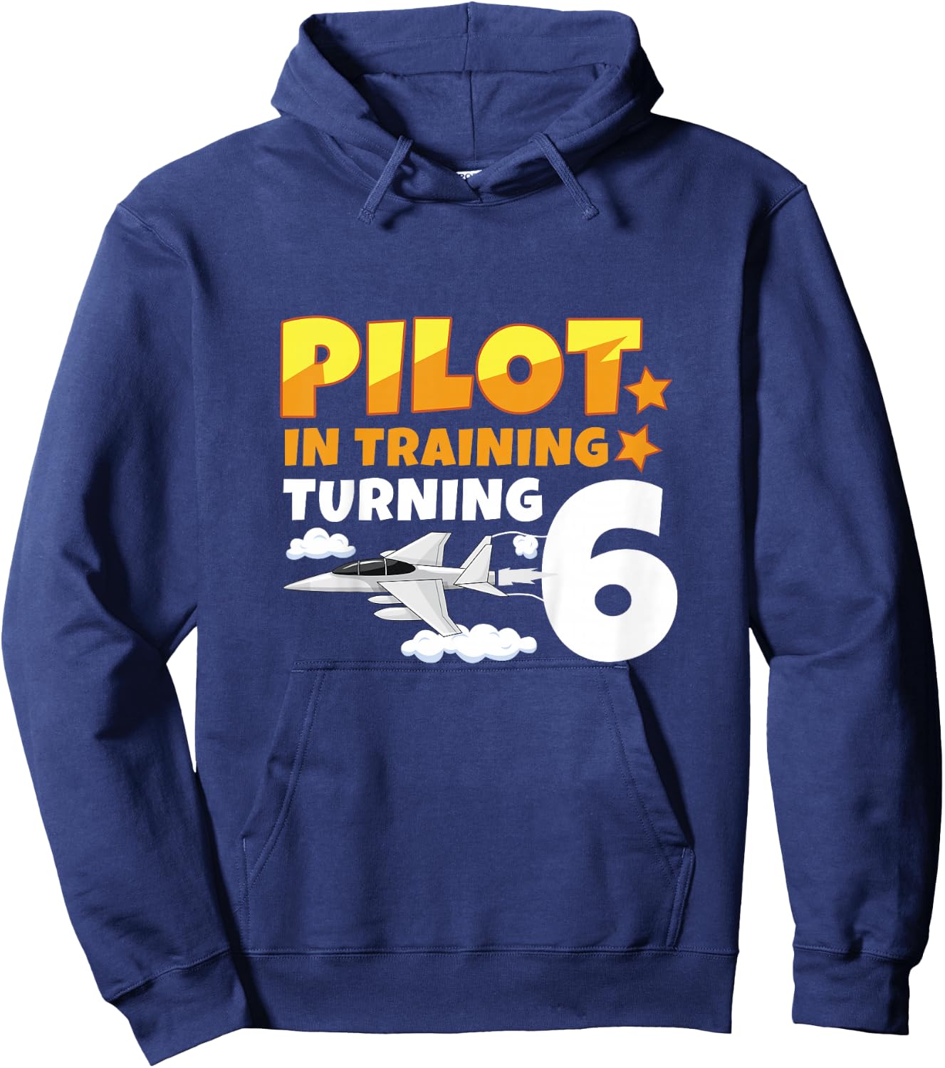 Pilot Training Turning 6 Fighter Jet Year 6th Birthday Hoodie - Hoodie | Navy