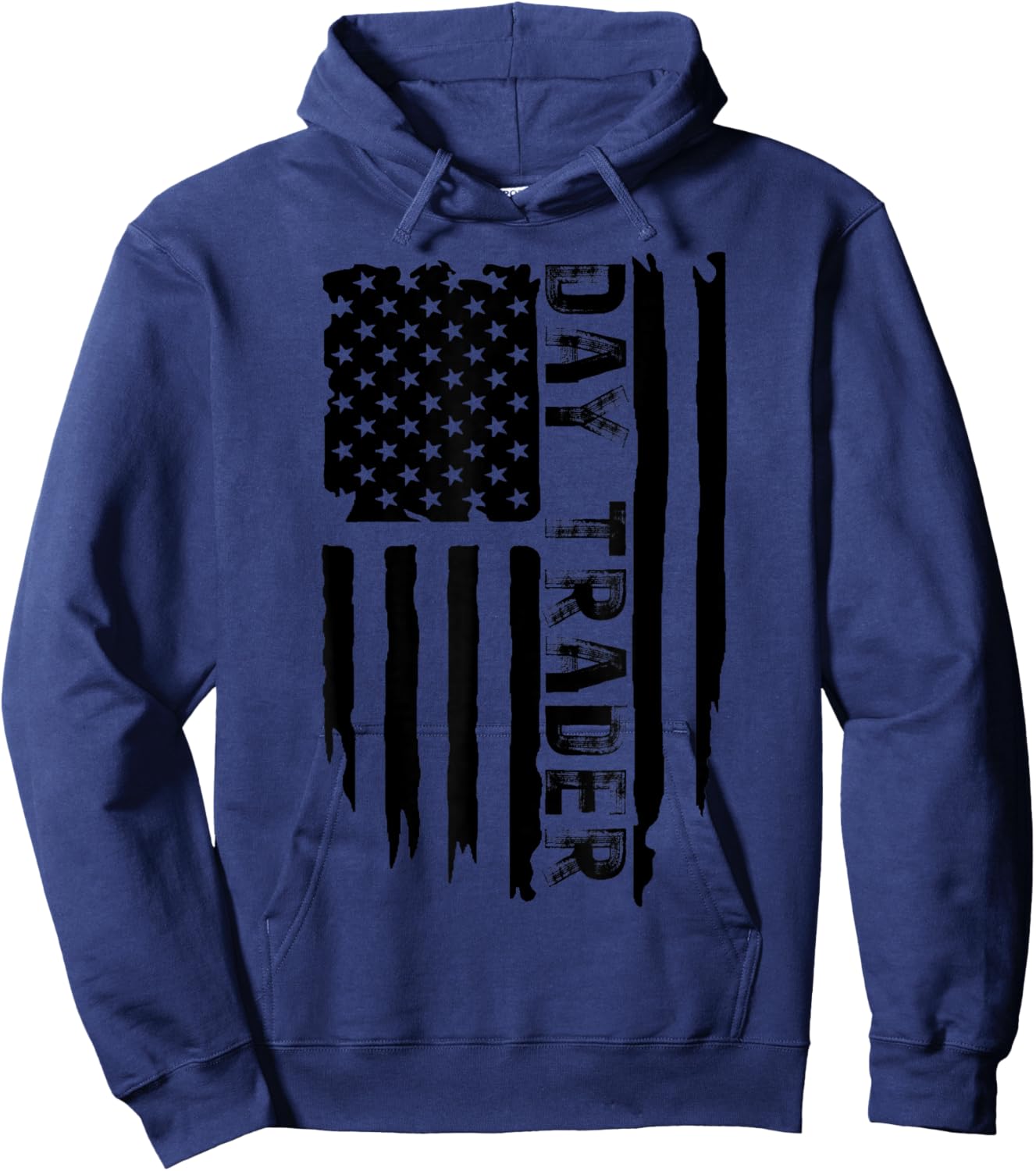 Distressed US Flag Day Trader Hoodie - Hoodie | Navy
