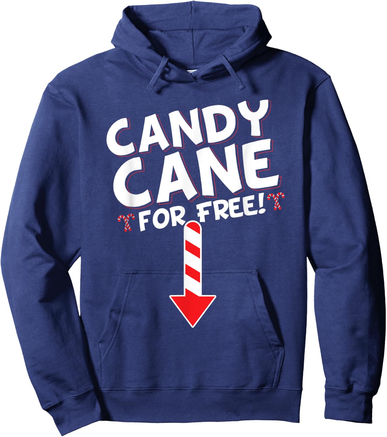 Inappropriate Candy Cane Adult Humor Christmas Hoodie - Hoodie | Navy