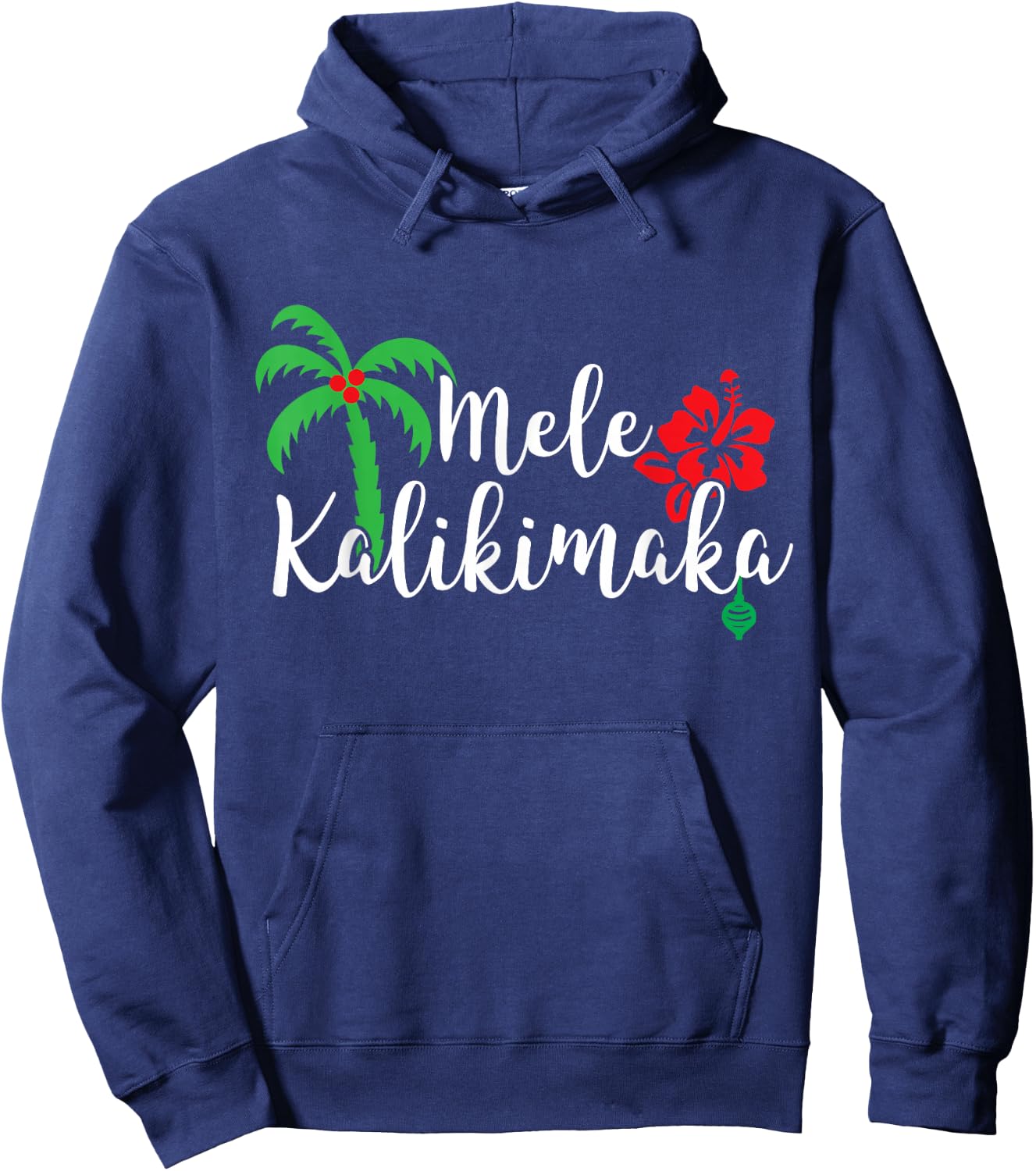 Mele Kalikimaka Hawaiian Merry Christmas Hoodie - Hoodie | Navy