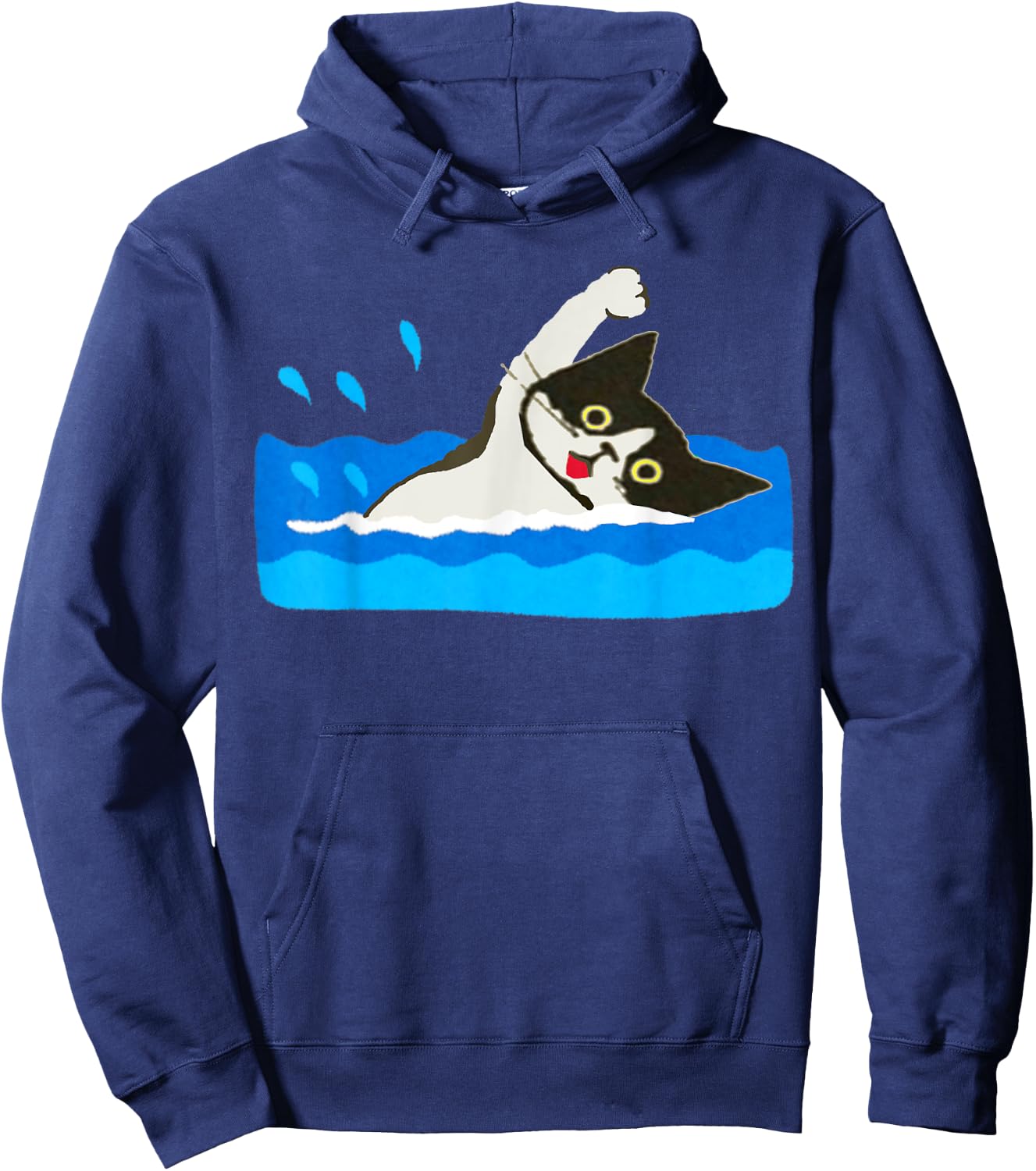 Cat Swimming Pool Women Kids Hoodie - Hoodie | Navy