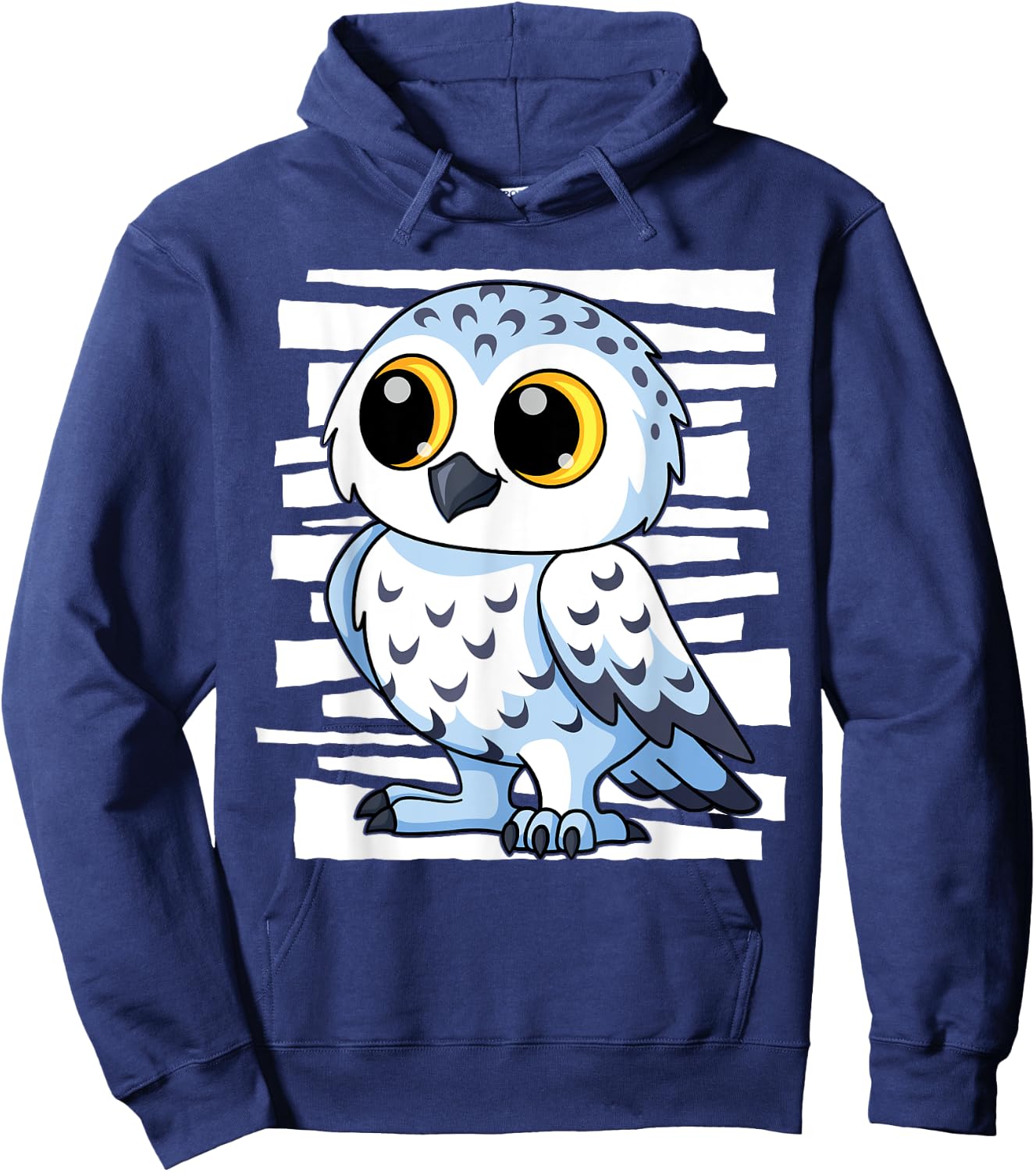 White Snow Owl I Kingfisher I Kids Snow Owl Hoodie - Hoodie | Navy
