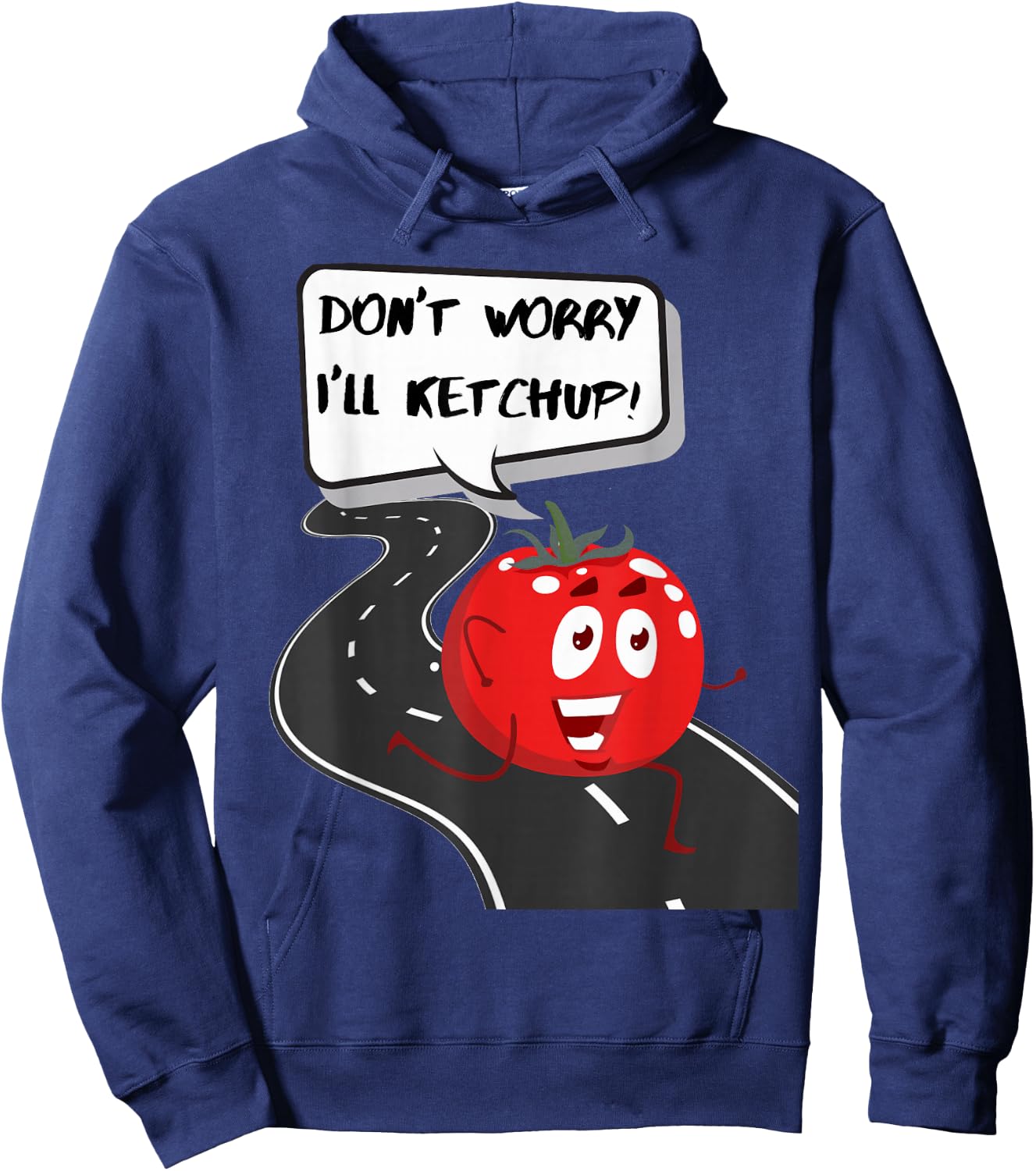Funny , Women, Kids. Joke, Fun, Tomato, Running Hoodie - Hoodie | Navy