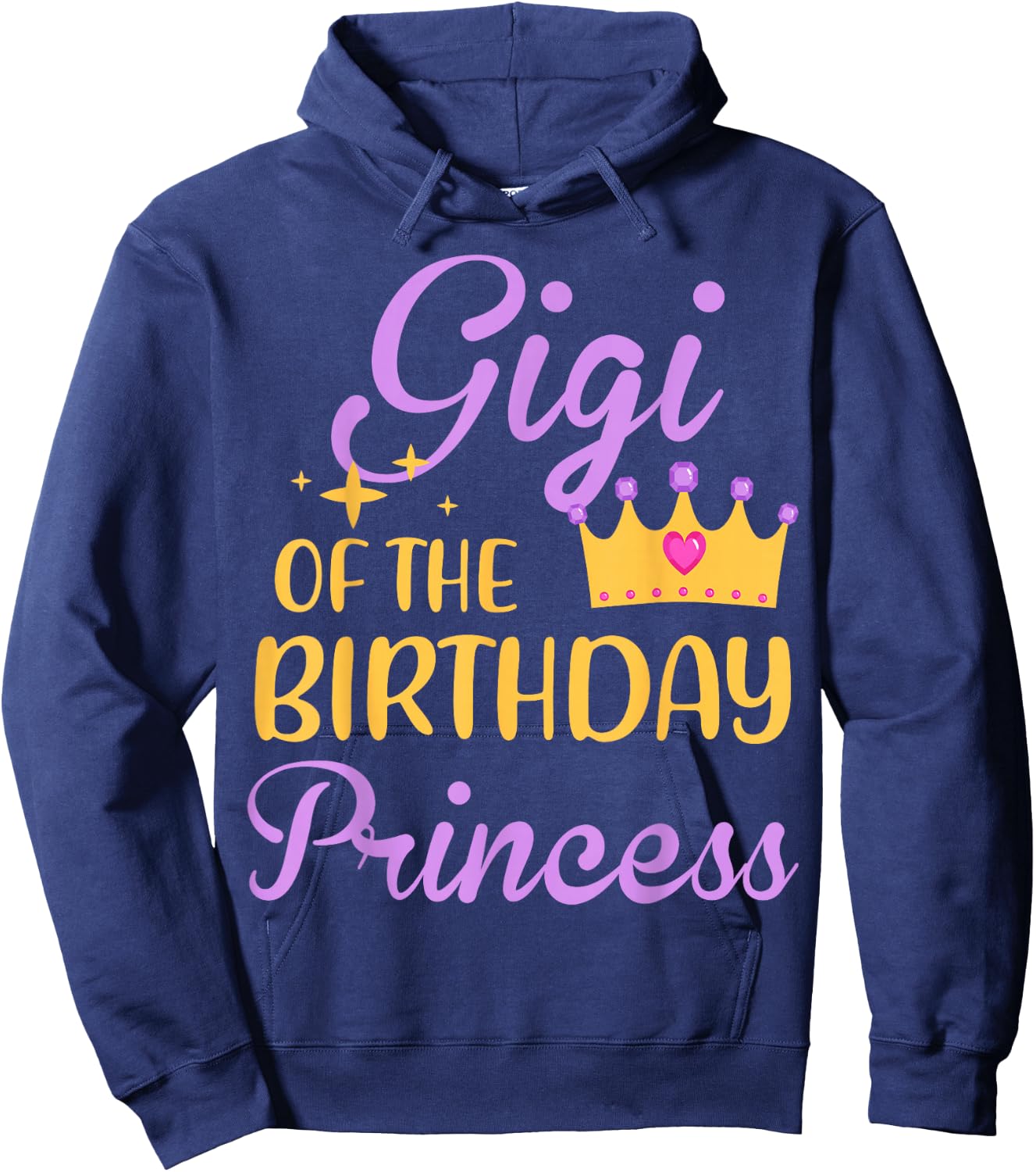 Gigi of The Birthday Princess Crown Matching Family Party Hoodie - Hoodie | Navy