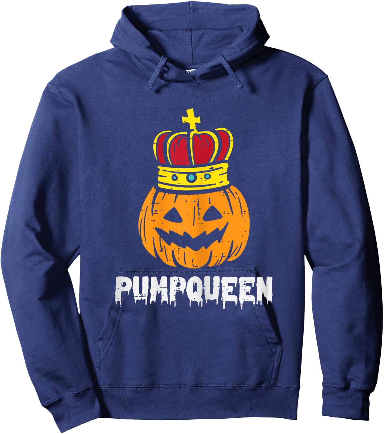 Pumpqueen Pumpkin Matching Halloween Couples Women Him Her Hoodie - Hoodie | Navy