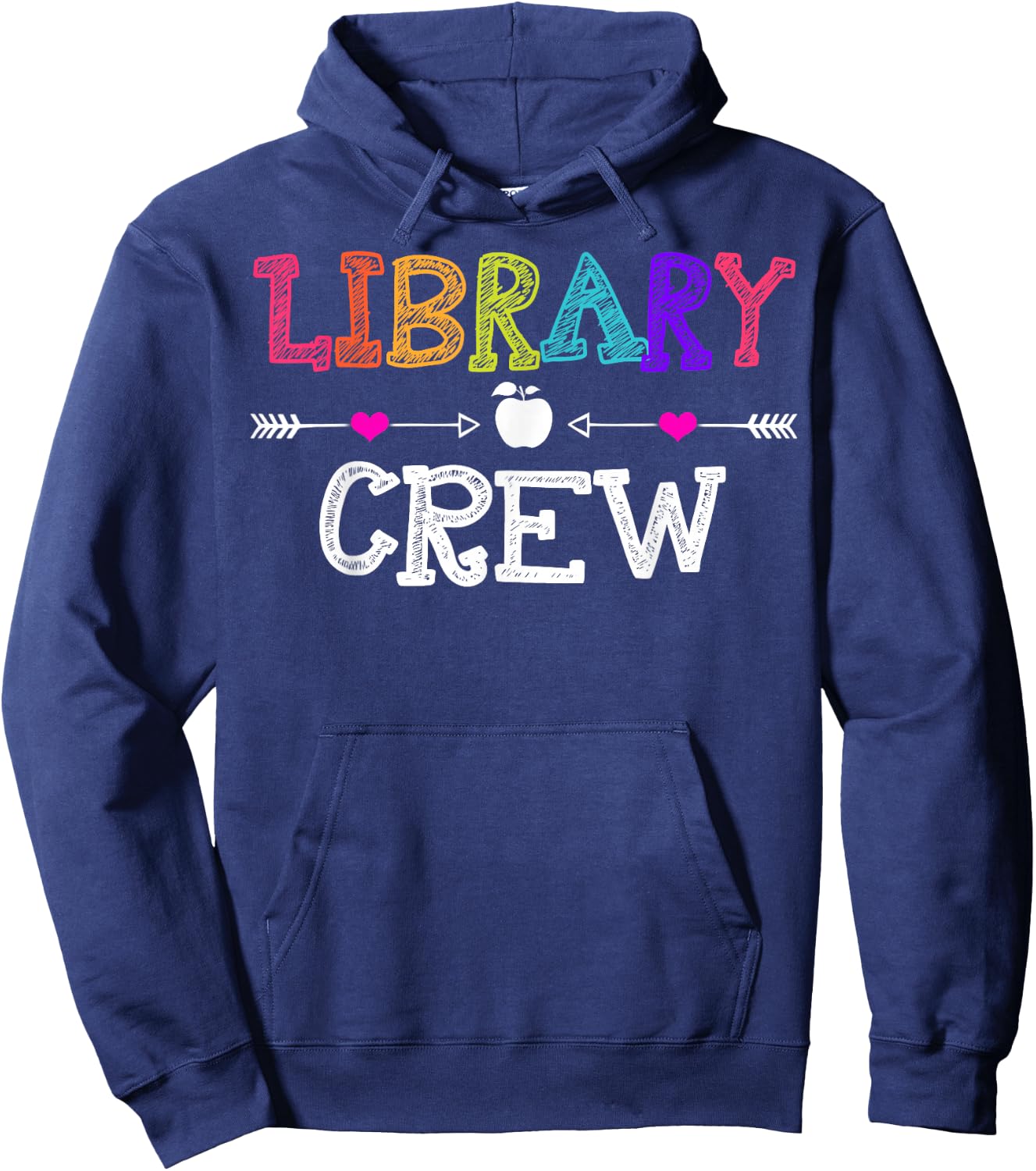 Library Crew Teacher Funny First Day of School Gift Hoodie - Hoodie | Navy