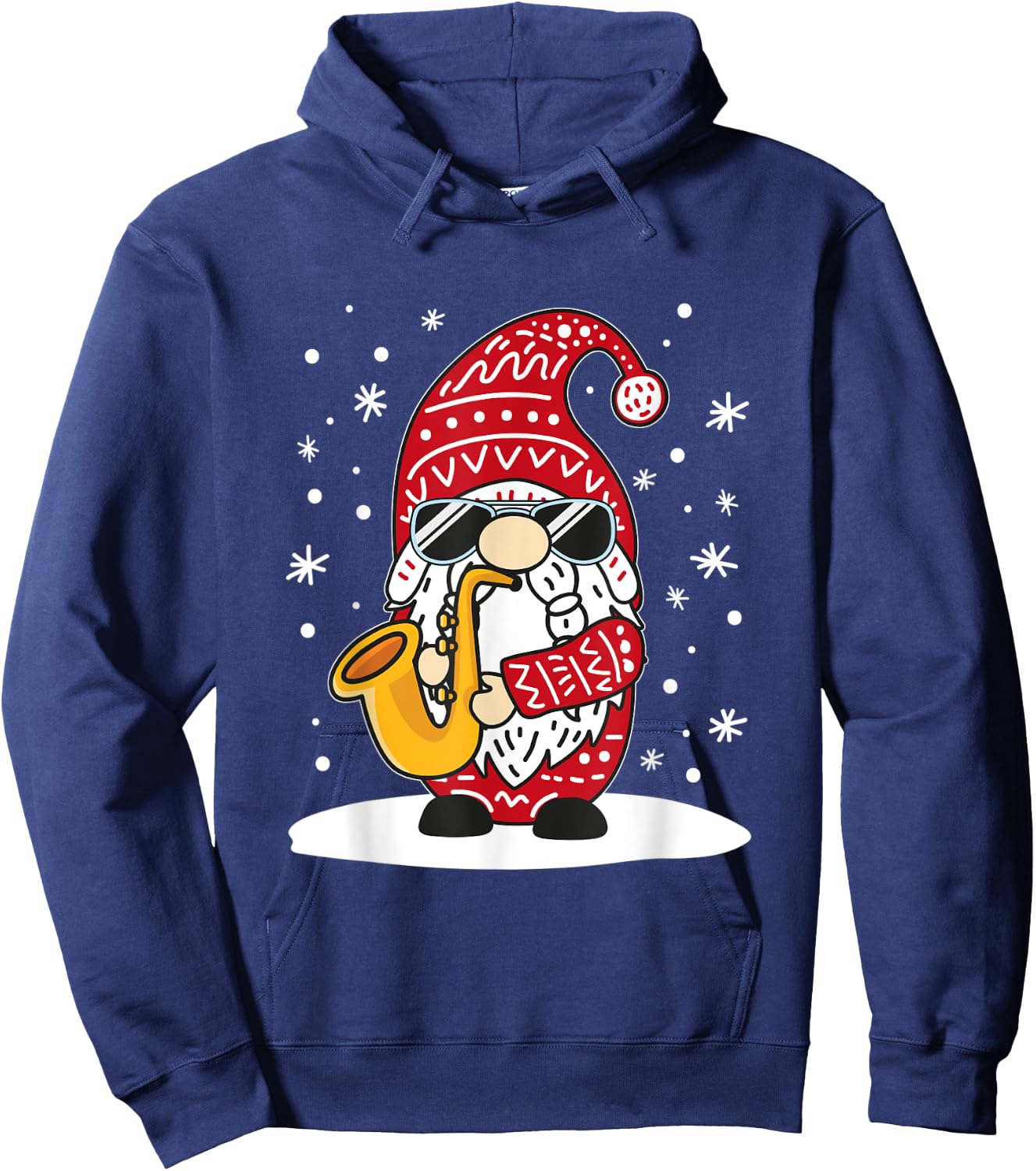 Christmas Saxophone Player Gnome Brass Band Saxophonist Hoodie - Hoodie | Navy