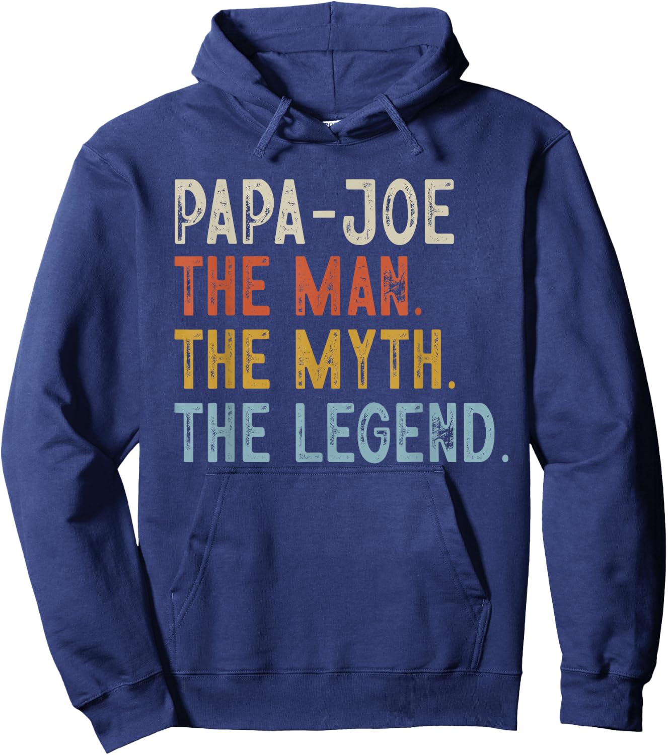 PAPA-Joe The Grandpa The Myth The Legend Fathers Day Vintage Hoodie - Hoodie | Navy