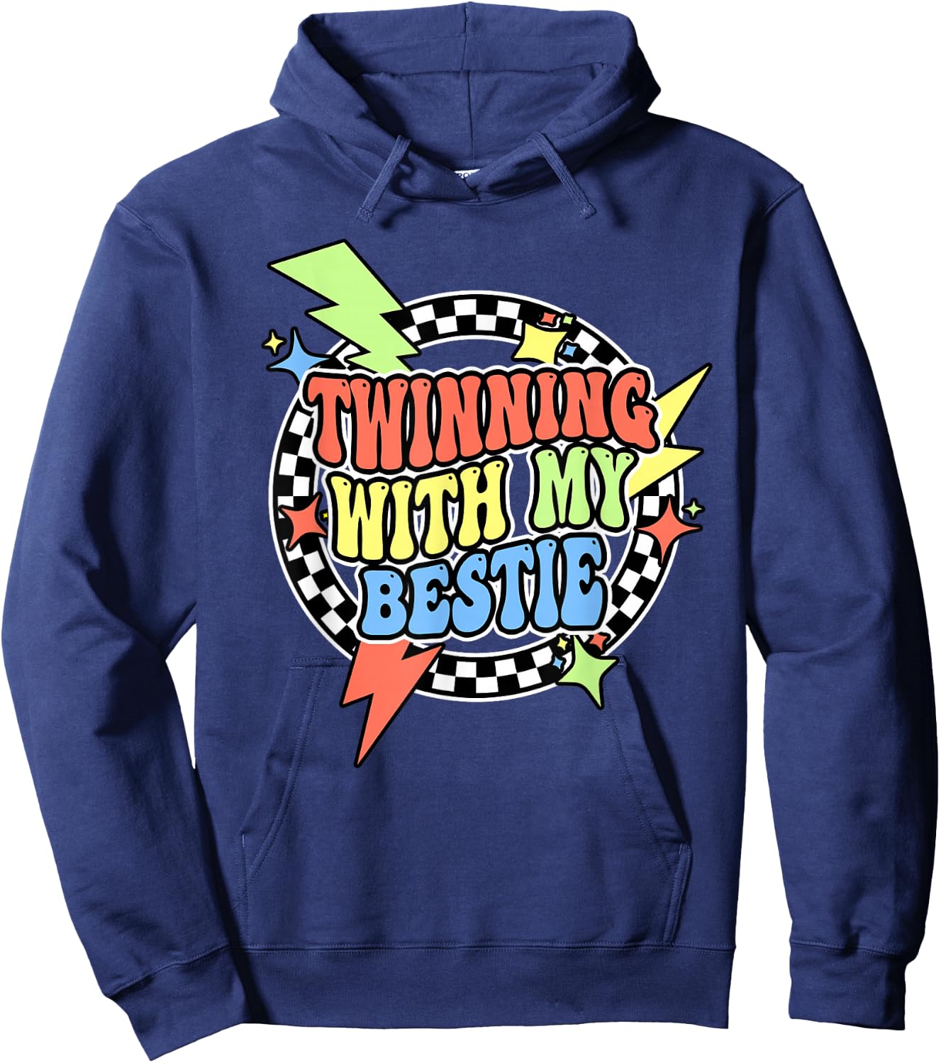 Retro Twinning With My Bestie Shirt Twin Day Friend BFF Hoodie - Hoodie | Navy