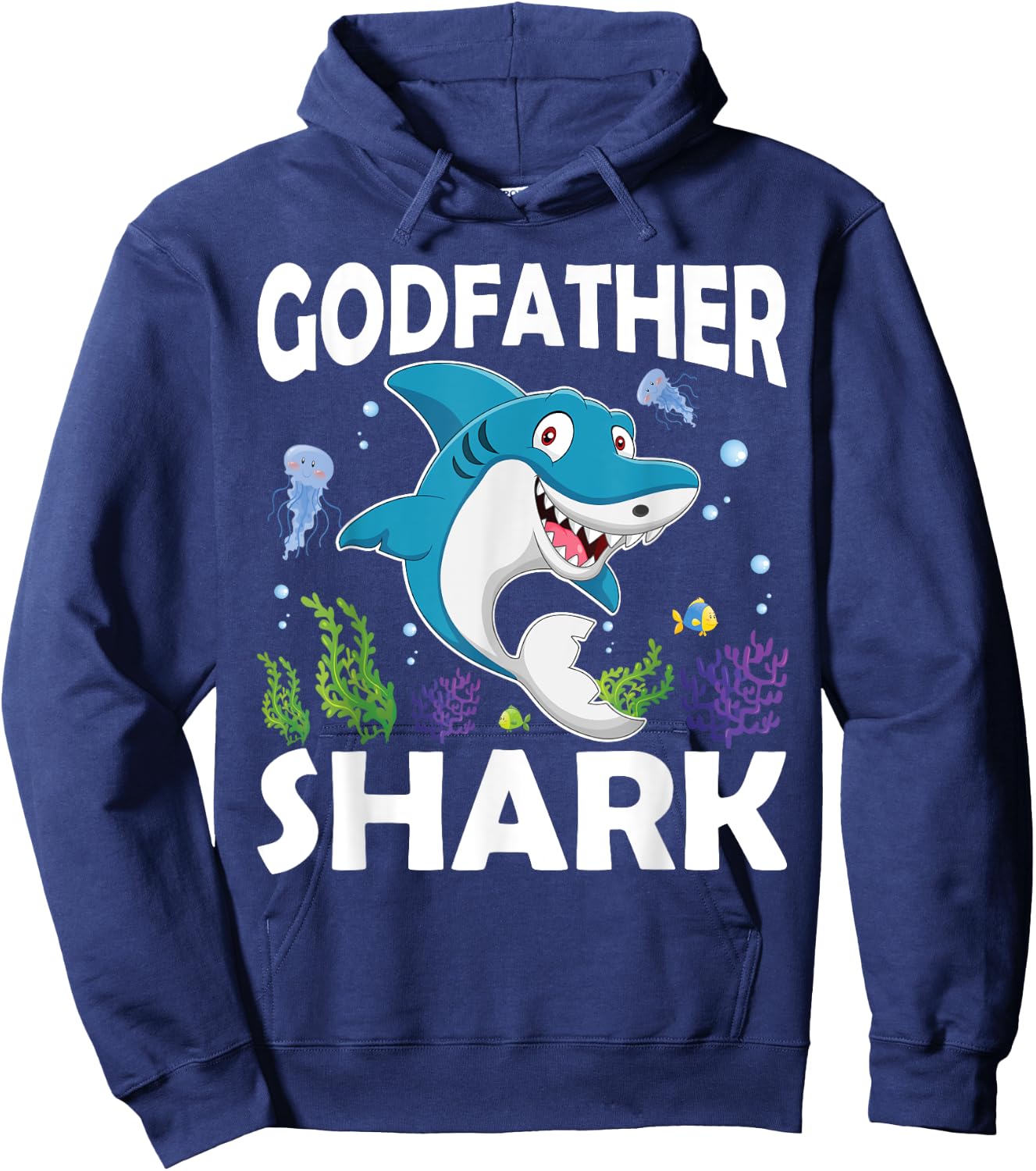 Love Smile Angry Fish Godfather Shark In The Sea Hoodie - Hoodie | Navy