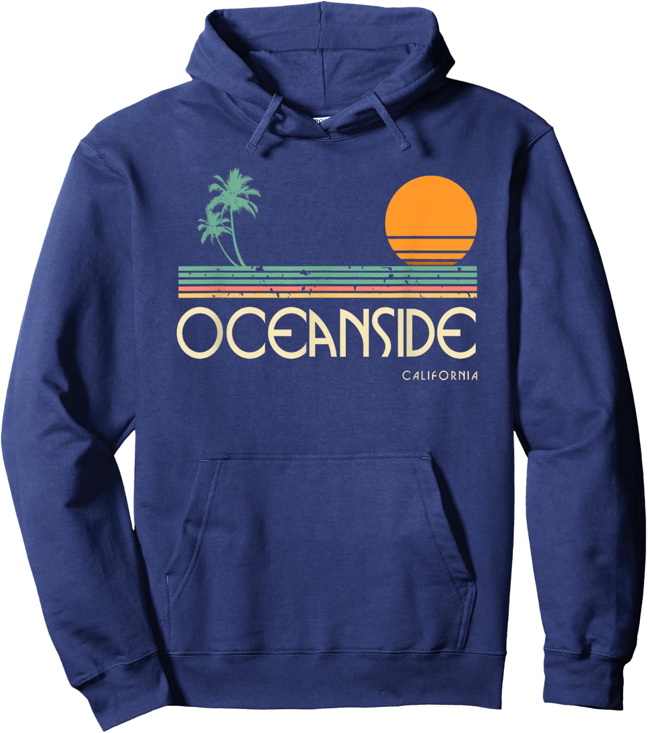 Vintage Oceanside California Hoodie - Hoodie | Navy