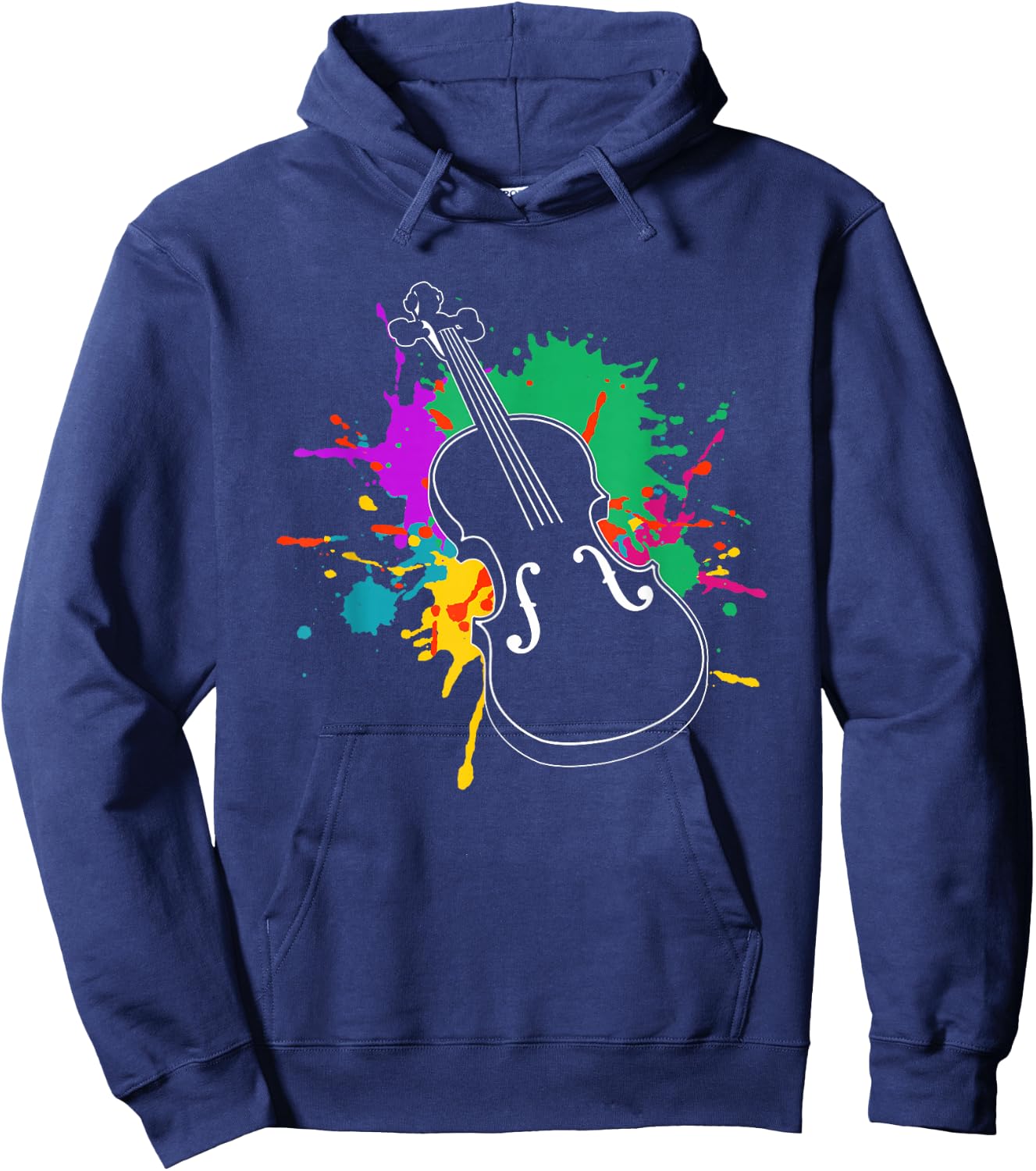 Colorful Violin Player Violinist Fiddle Instrument Musician Hoodie - Hoodie | Navy