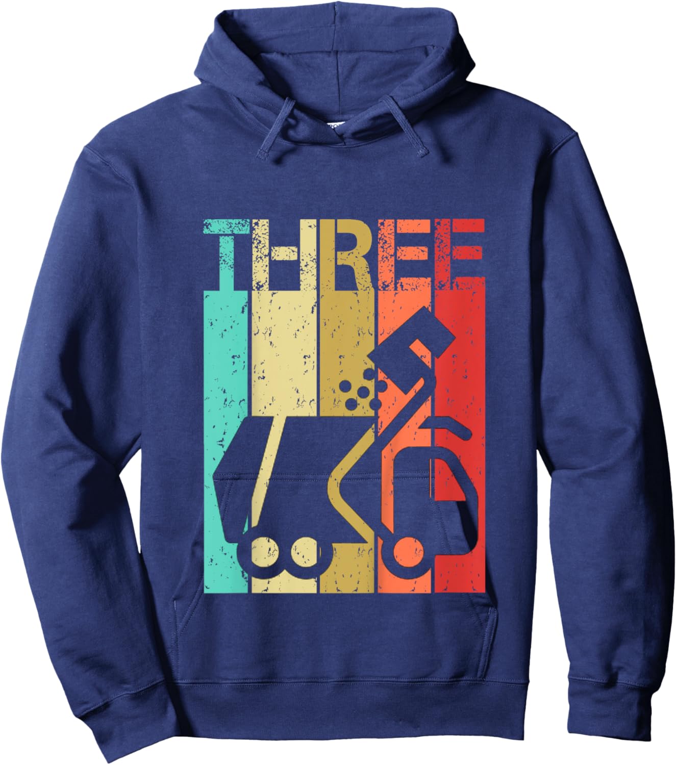 3 Year Old Garbage Truck Birthday 3rd Birthday Boy Girl Hoodie - Hoodie | Navy