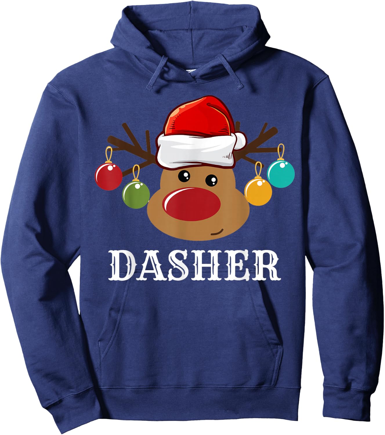 Santa Reindeer Dasher Xmas Group Costume Hoodie - Hoodie | Navy