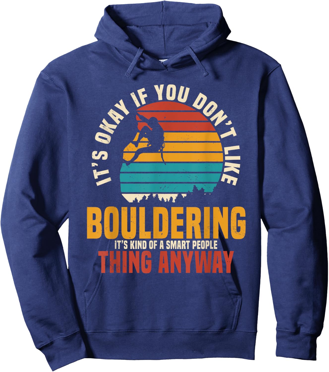 Bouldering Boulderer Retro Vintage Mountain Climber Hoodie - Hoodie | Navy