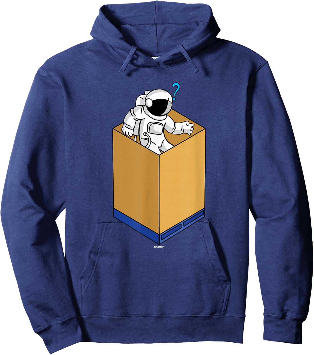 Cardboard Bin Coworker Swagazon Associate Astronaut Shuttle Hoodie - Hoodie | Navy