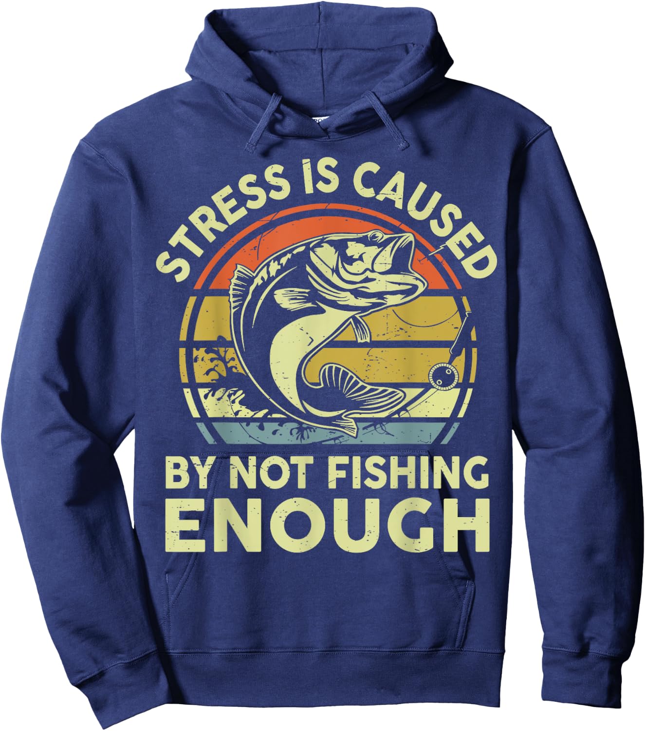 Stress Caused By Not Fishing Enough Step Dad Father Day Gift Hoodie - Hoodie | Navy