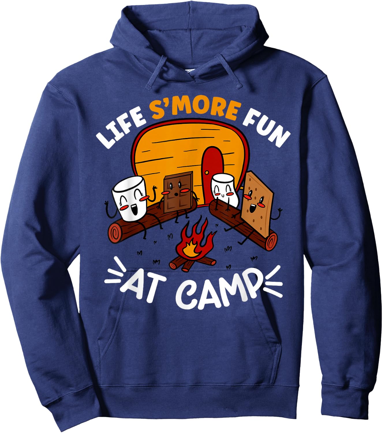 Funny S'mores Camping Campfire Marshmallow Life S'more Fun Hoodie - Hoodie | Navy