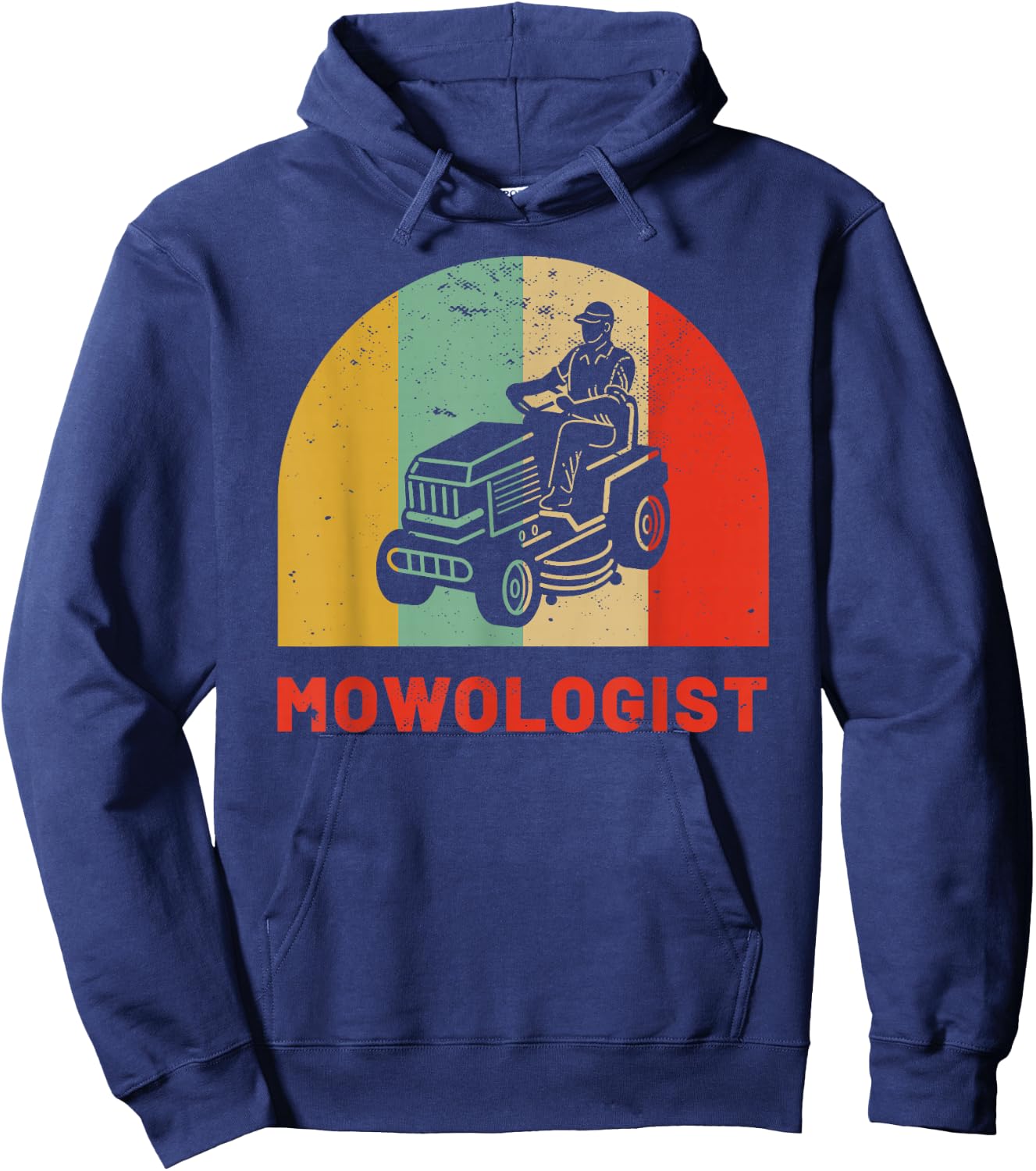 Funny Lawn Mower Vintage Mowologist Yard Work Lawn Trak Hoodie - Hoodie | Navy