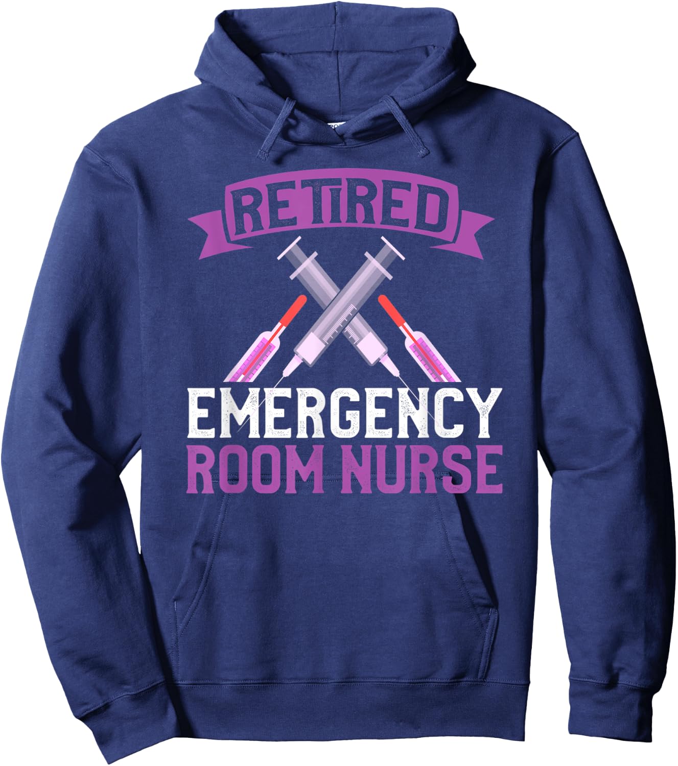 Retired ER Nurse Shirt Emergency Room Nurse Retirement Hoodie - Hoodie | Navy