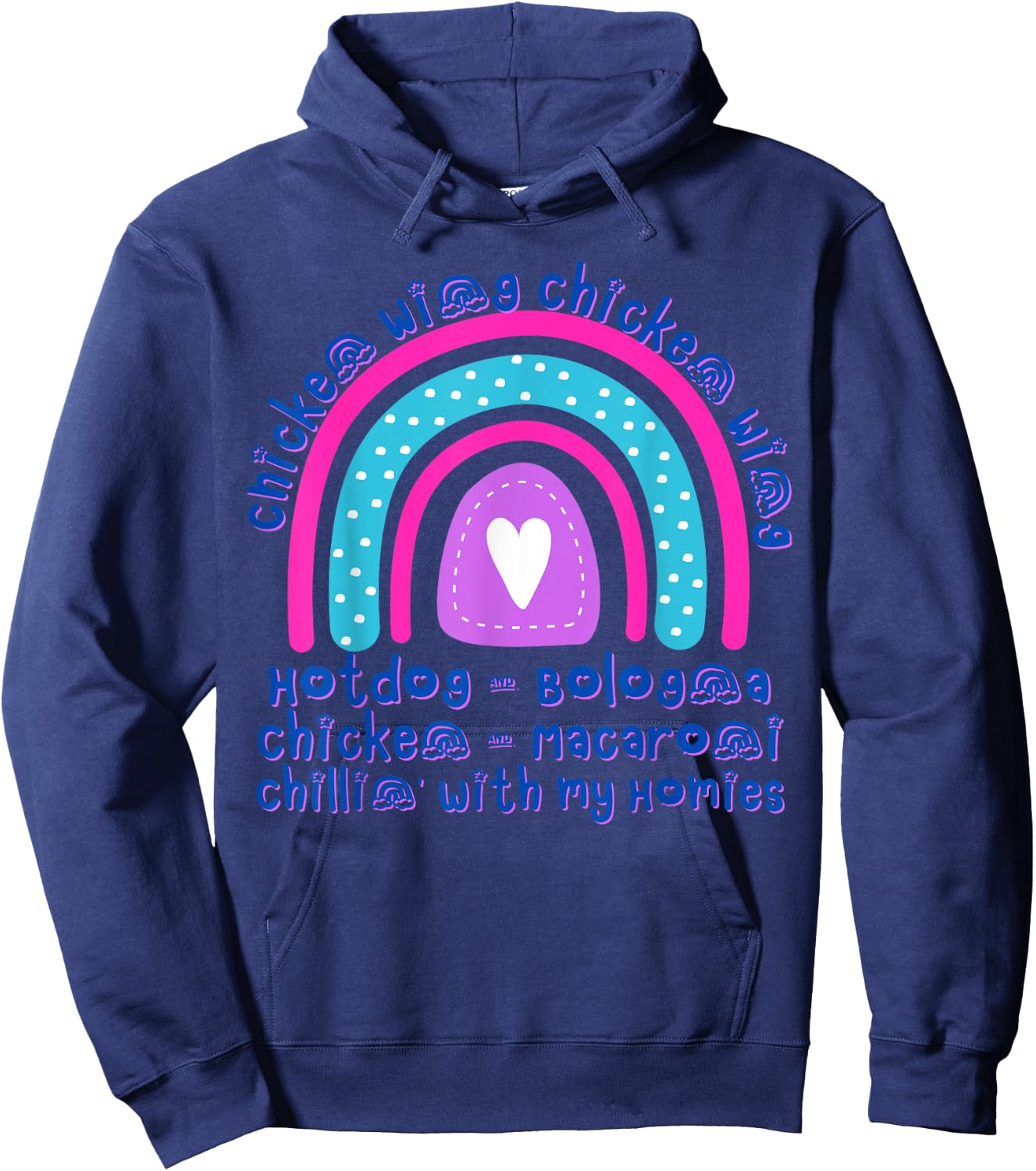 Chicken Wing Chicken Wing Hotdog & Bologna Girls Hoodie - Hoodie | Navy