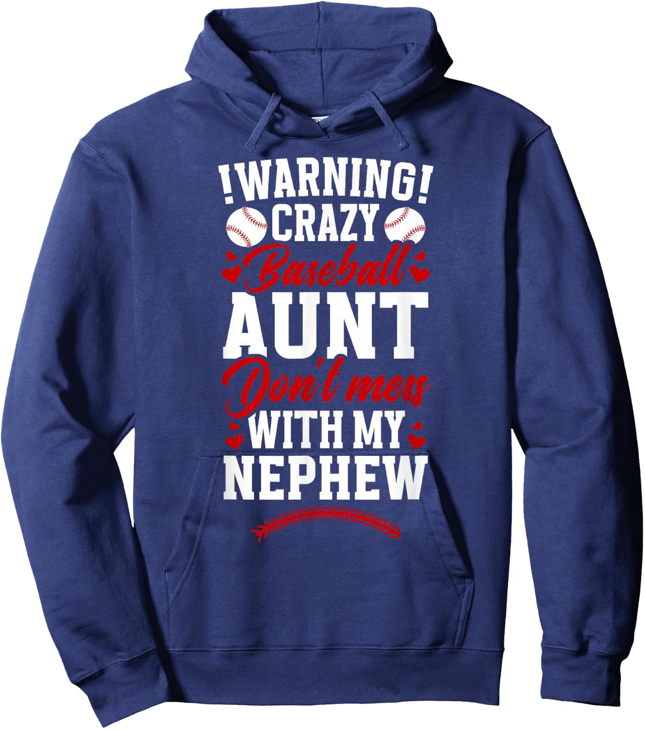 Crazy Baseball Aunt Of A Baseball Player Auntie Hoodie - Hoodie | Navy