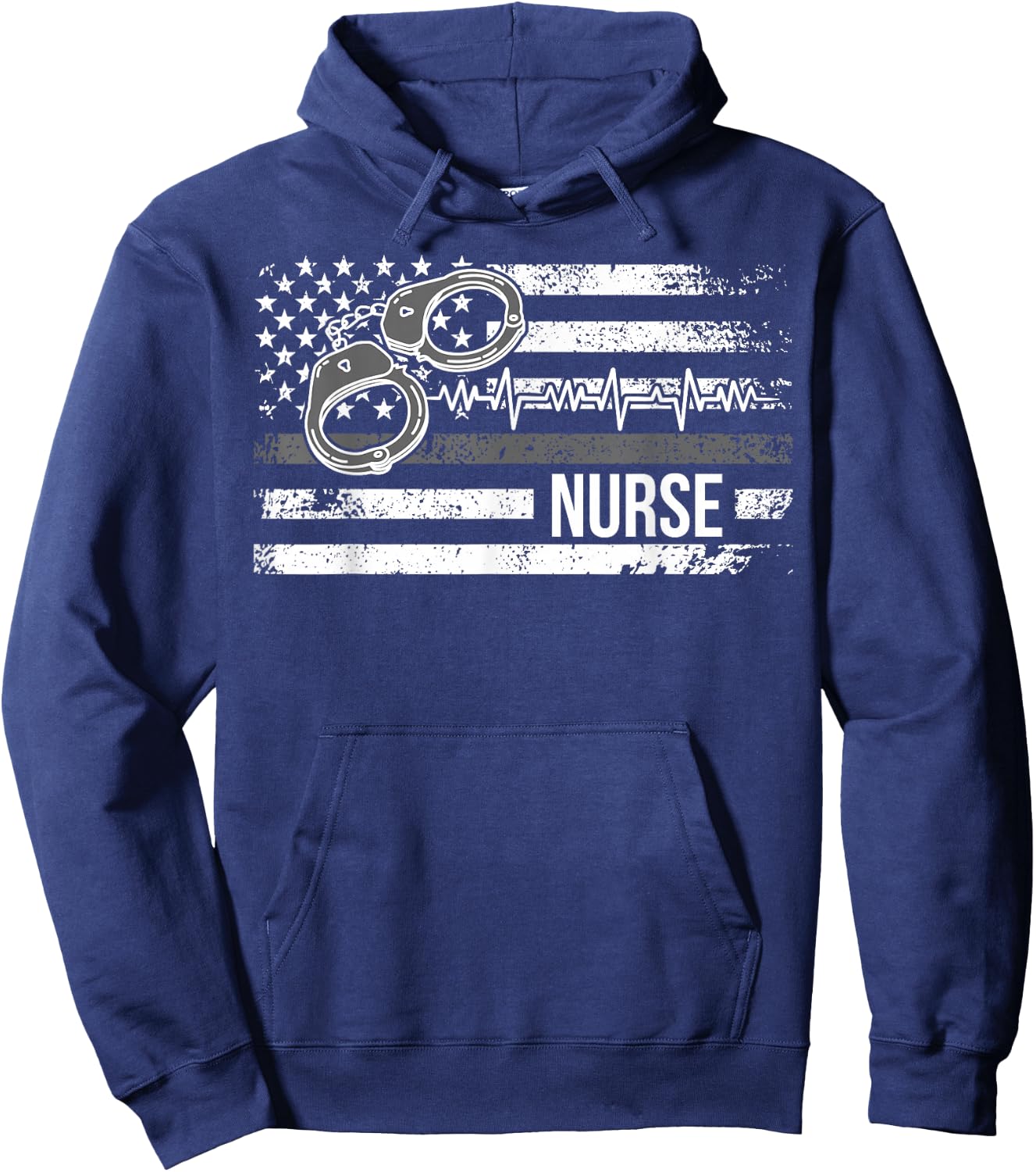 Correctional Nurse American Flag Corrections Nursing Hoodie - Hoodie | Navy