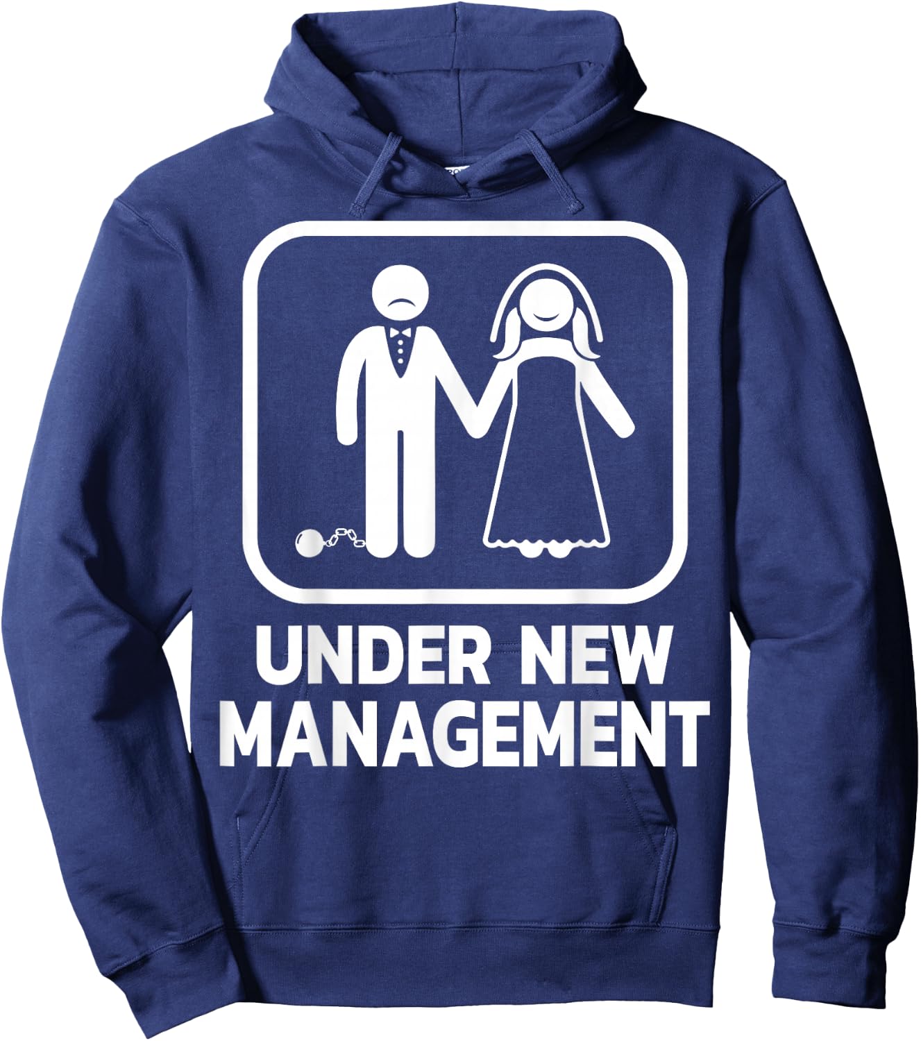 Under New Management Bachelor Party Stag Groom Funny Wedding Hoodie - Hoodie | Navy