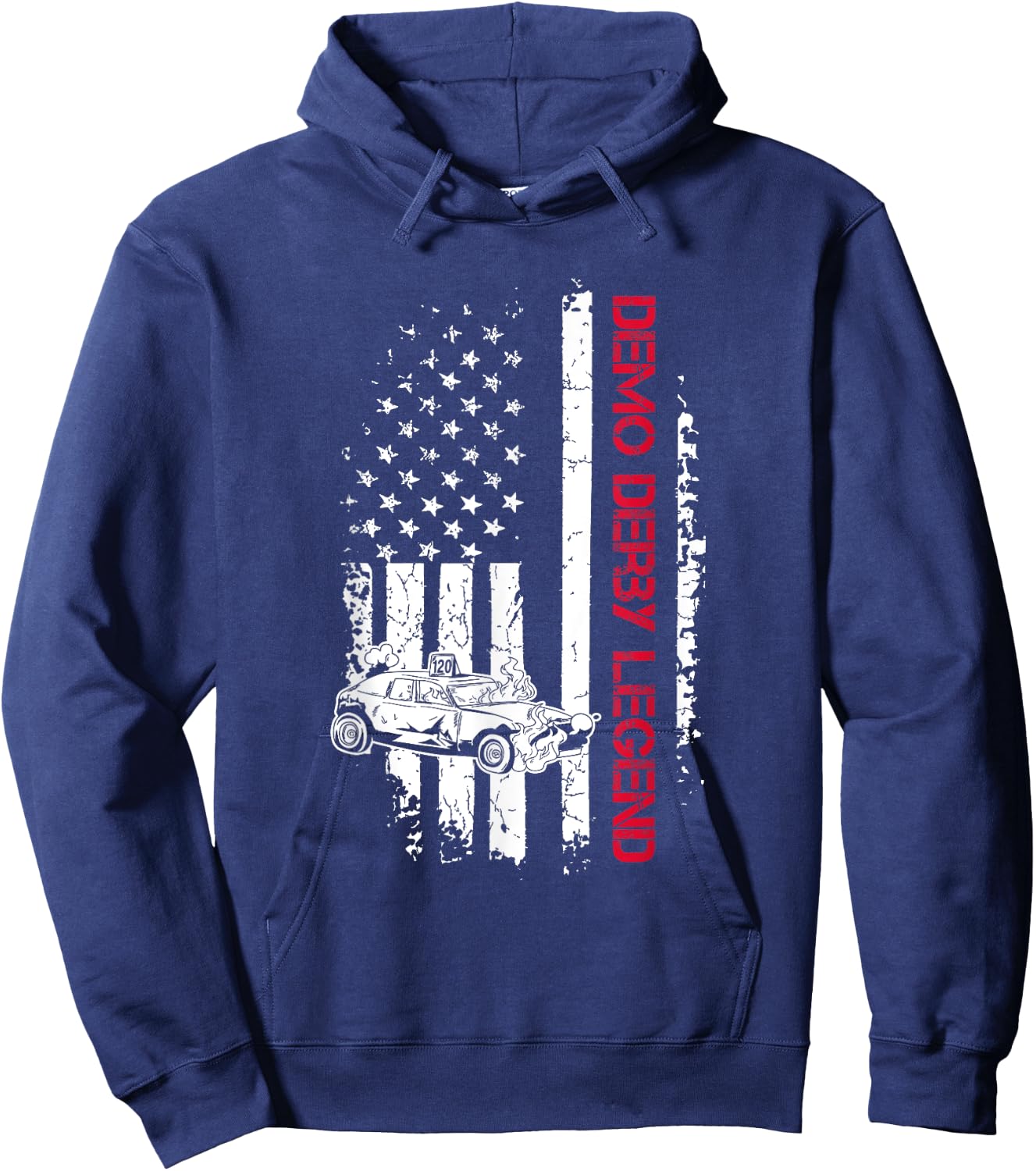 4th of July Quote for a Patriotic Demolition Derby Racer Women Men Hoodie - Hoodie | Navy
