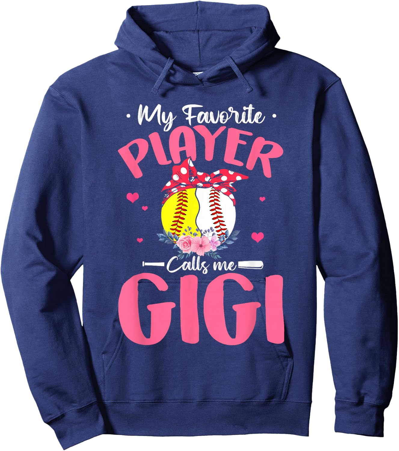 My Favorite Player Calls Me Gigi Funny Softball Baseball Hoodie - Hoodie | Navy
