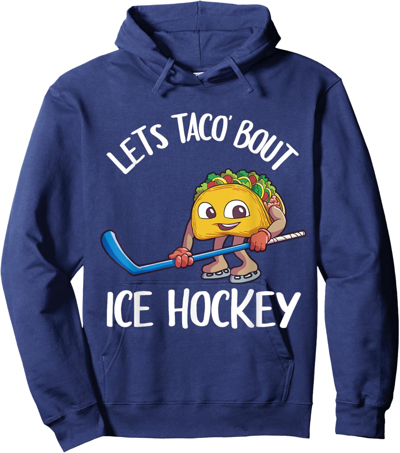 Funny Ice Hockey Shirt Kids Men Taco Lover Gift Hoodie - Hoodie | Navy